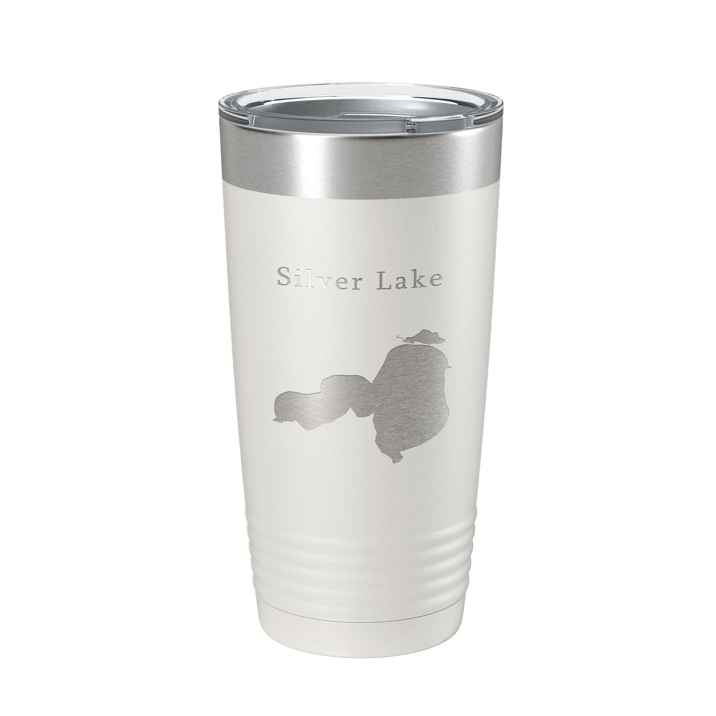 Silver Lake Map Tumbler Travel Mug Insulated Laser Engraved Coffee Cup Iowa 20 oz-1
