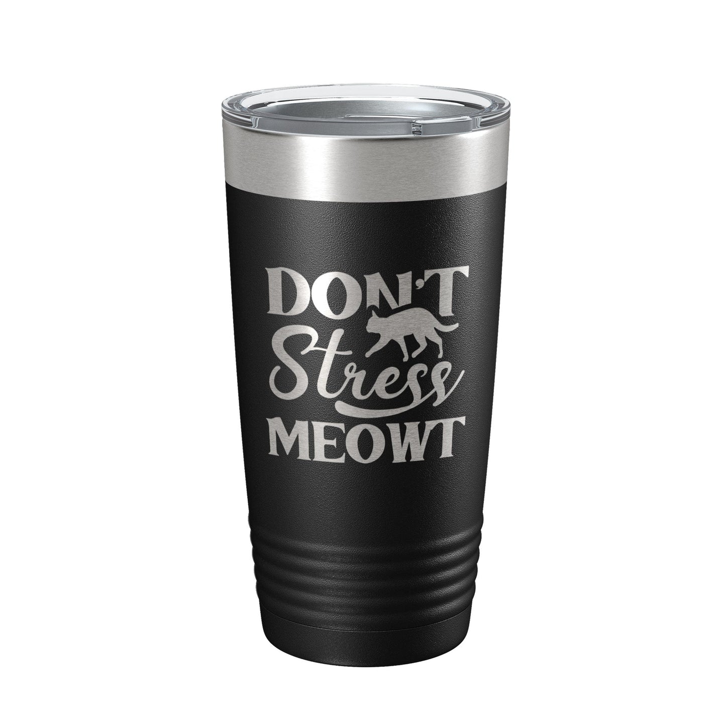 Don't Stress Meowt Tumbler Travel Mug Insulated Laser Engraved Funny Cat Lover Gift Coffee Cup 20 oz-5