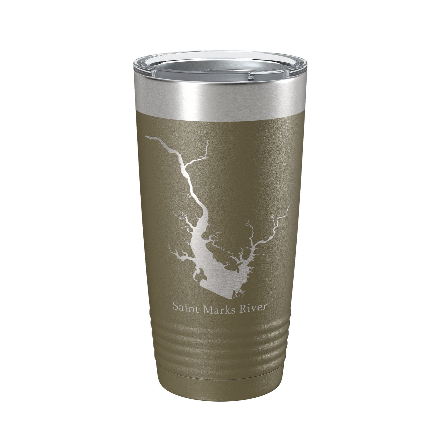 St. Marks River FL Map Tumbler Travel Mug Insulated Laser Engraved Coffee Cup Apalachee Bay Florida Saint 20 oz-21