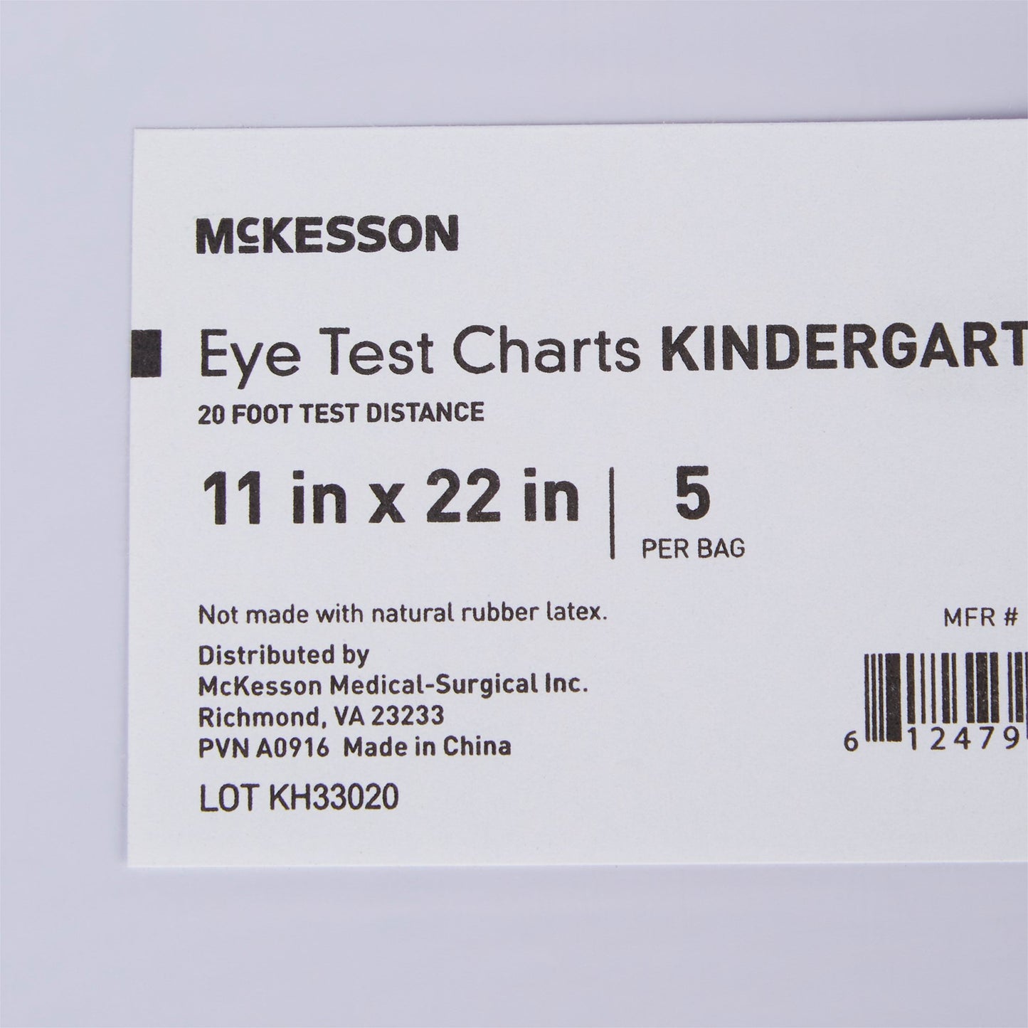 Preschool Eye Test Chart McKesson 20 Foot Distance Acuity Test
