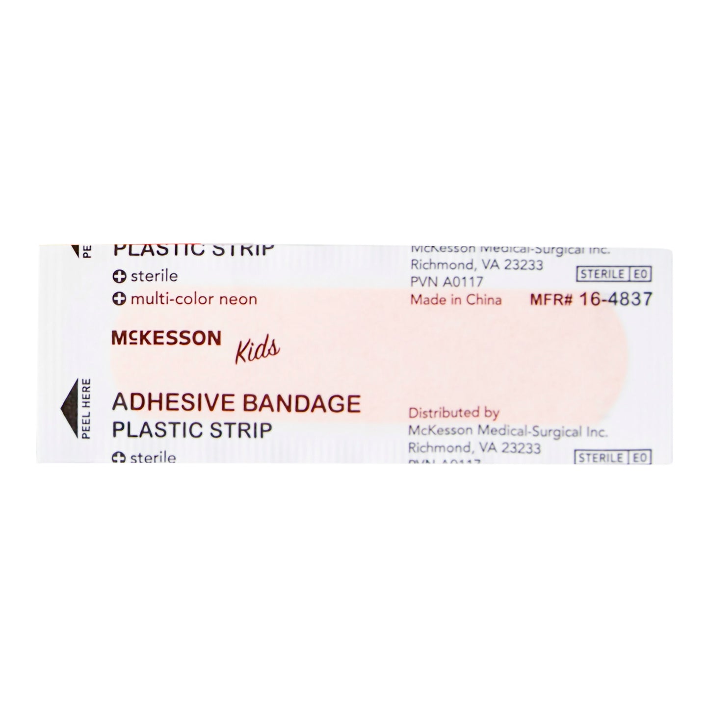 Adhesive Strip McKesson Kids™ 3/4 X 3 Inch Plastic Rectangle Neon Sterile