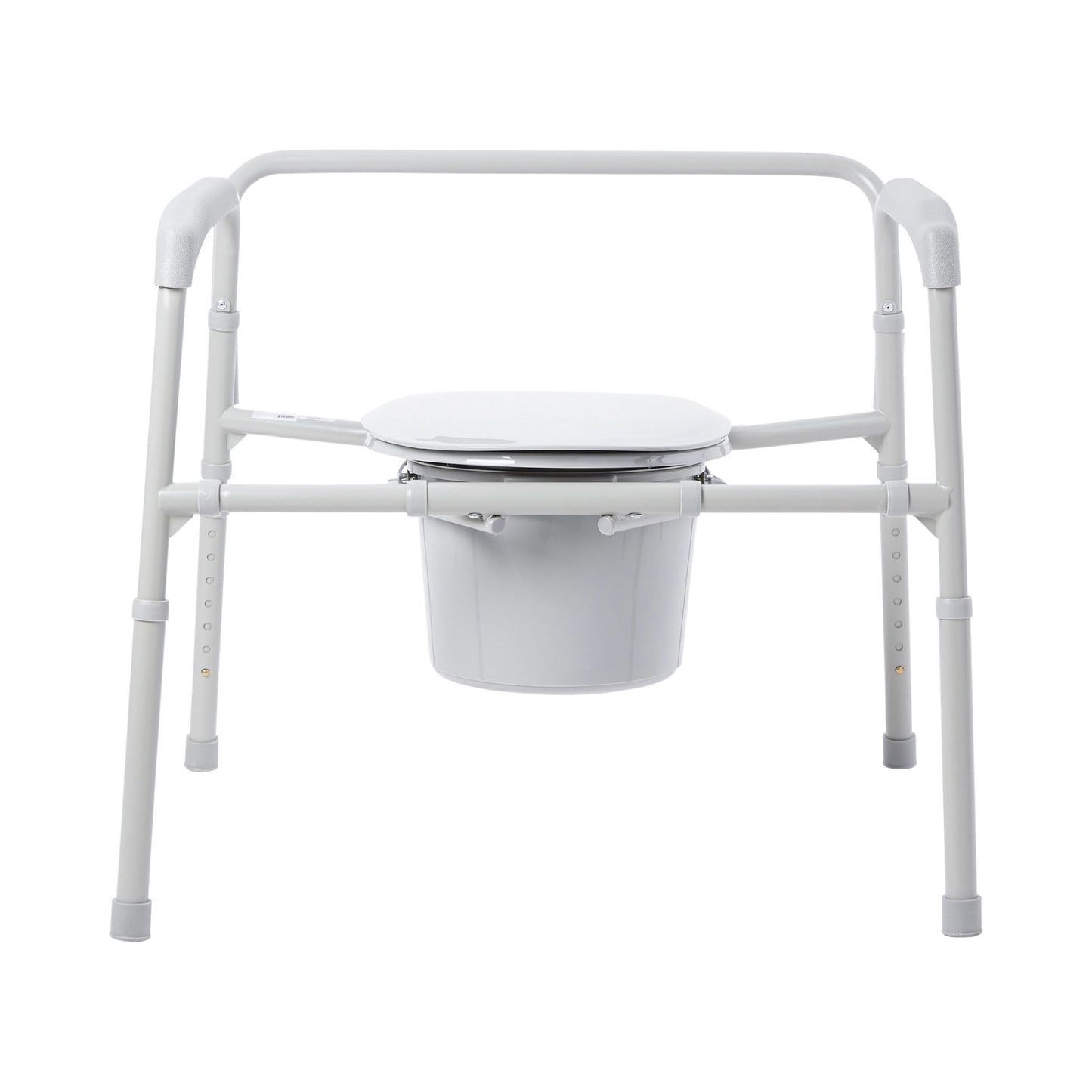 3-in-1 Commode Chair McKesson Fixed Arms Steel Frame Back Bar 13-3/4 Inch Seat Width 650 lbs. Weight Capacity