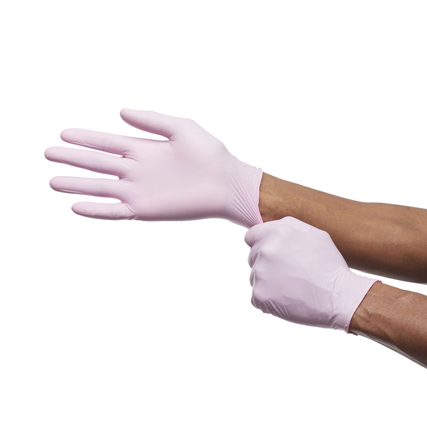 Exam Glove McKesson Pink Nitrile® Medium NonSterile Nitrile Standard Cuff Length Textured Fingertips Pink Not Rated