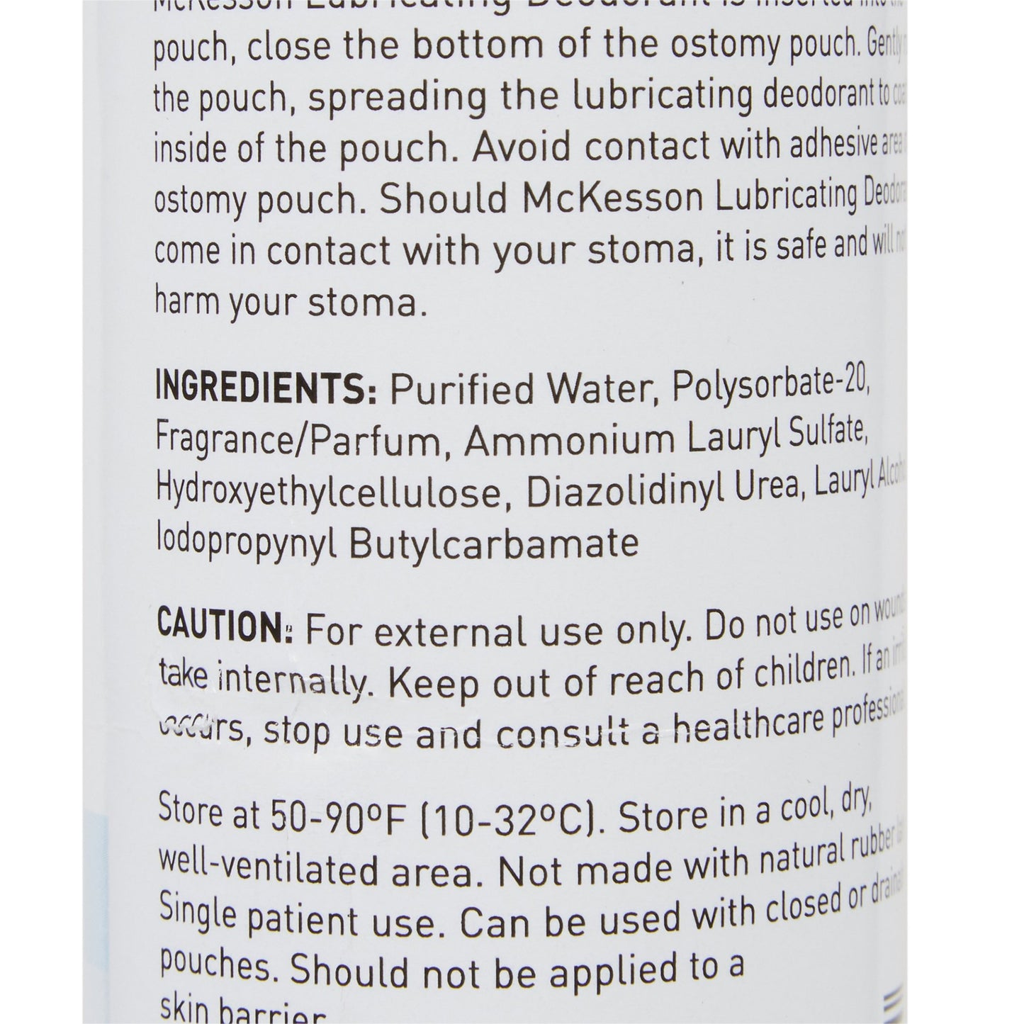 Lubricating Ostomy Appliance Deodorant McKesson Lubricating, 8 oz., Squeeze Bottle, Unscented