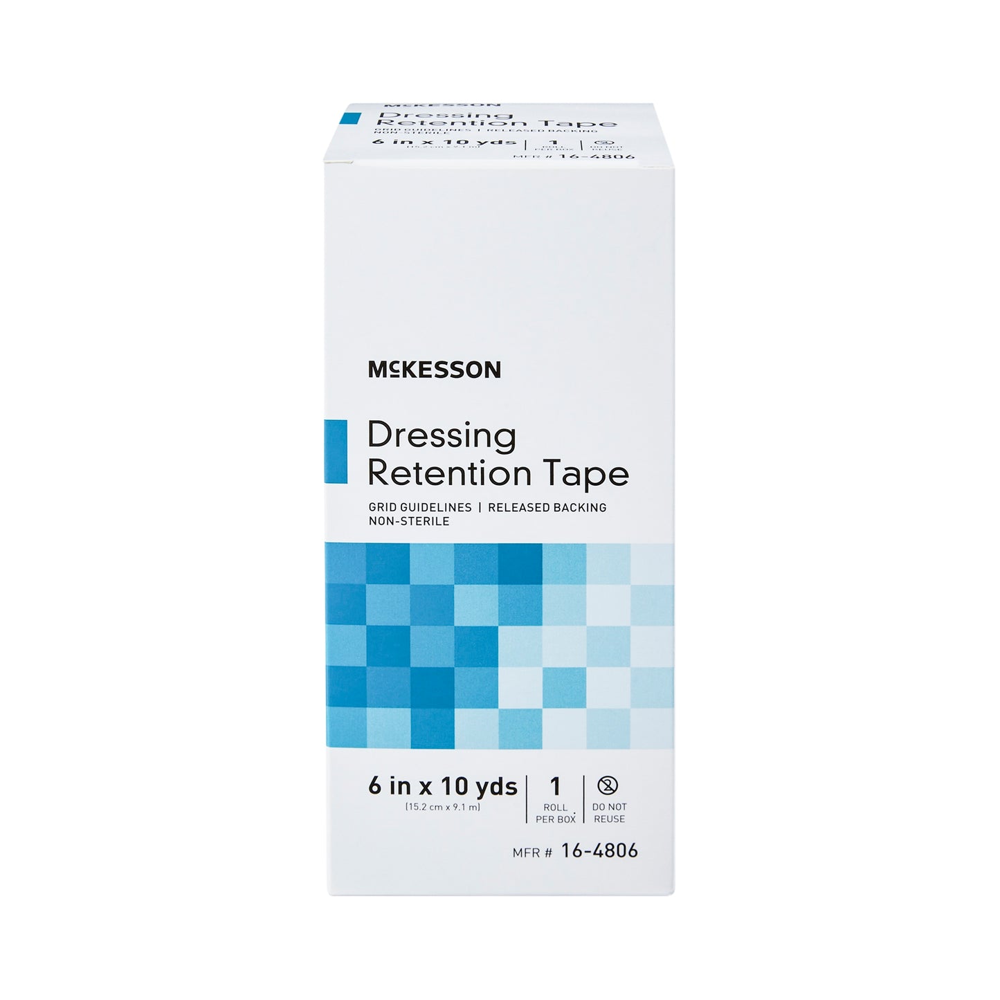 Water Resistant Dressing Retention Tape with Liner McKesson White 6 Inch X 10 Yard Nonwoven / Printed Release Paper NonSterile