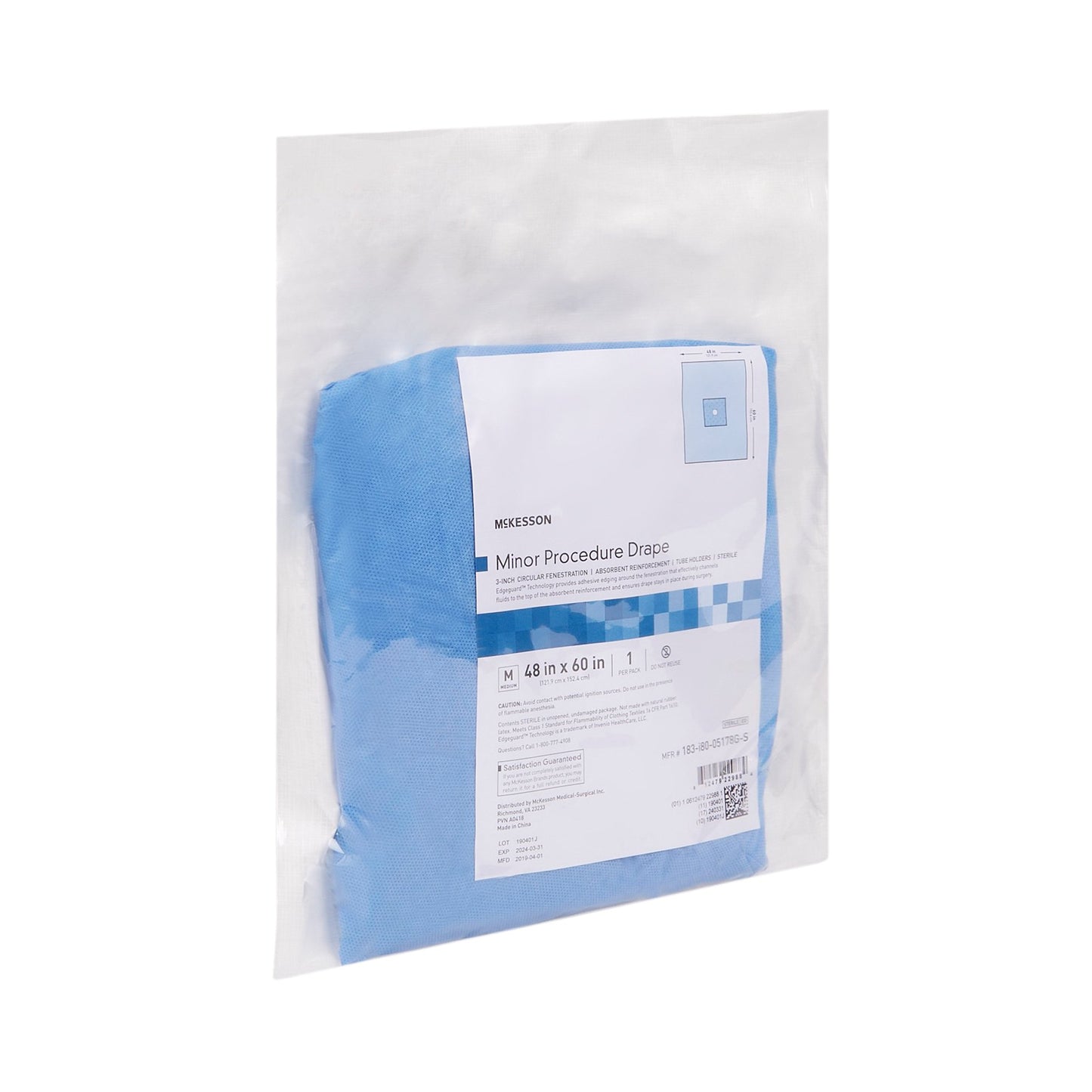 Surgical Drape McKesson Minor Procedure Drape 48 W X 60 L Inch Sterile