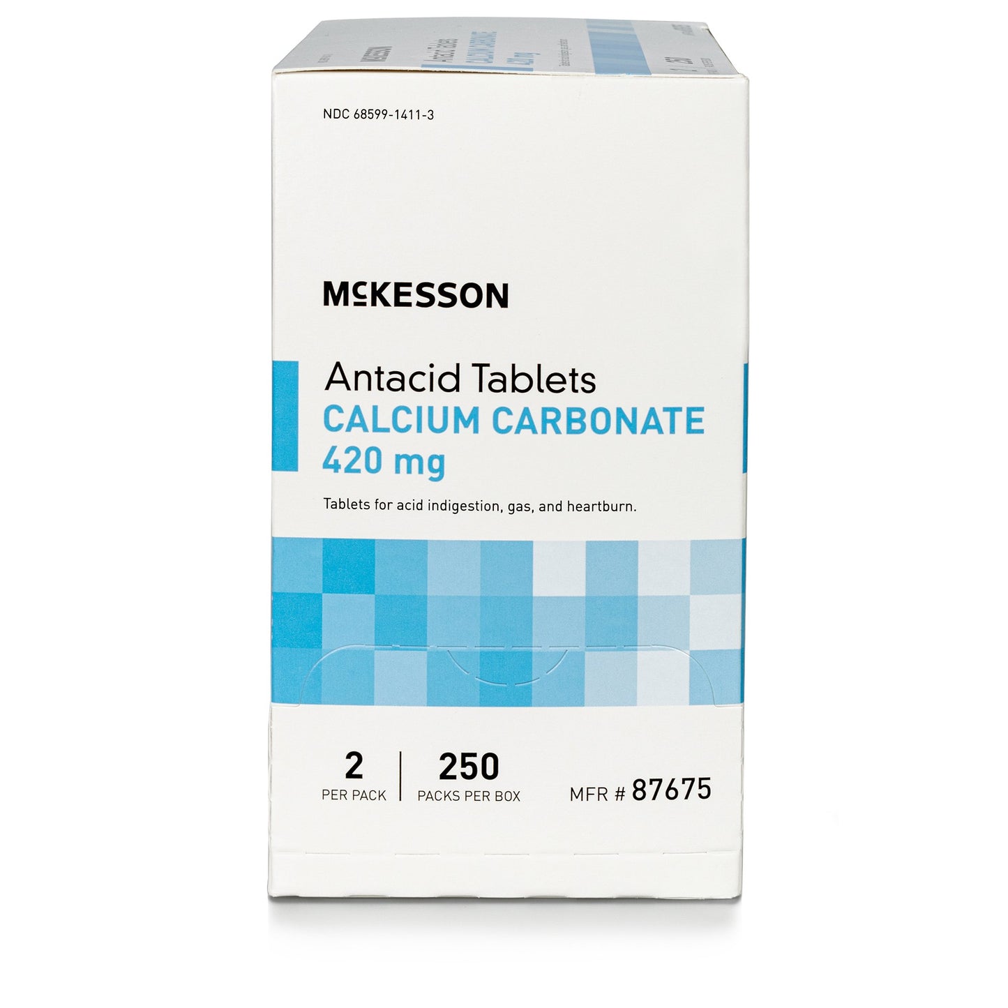 Antacid McKesson Brand 420 mg Strength Tablet 250 Packets per Box, 2 Tablets per Packet