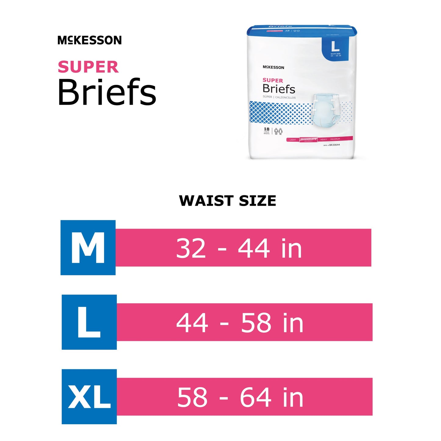 Unisex Adult Incontinence Brief McKesson Large Disposable Moderate Absorbency