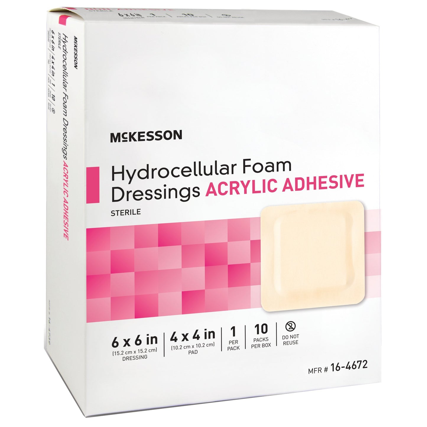 Foam Dressing McKesson 6 X 6 Inch With Border Film Backing Acrylic Adhesive Square Sterile