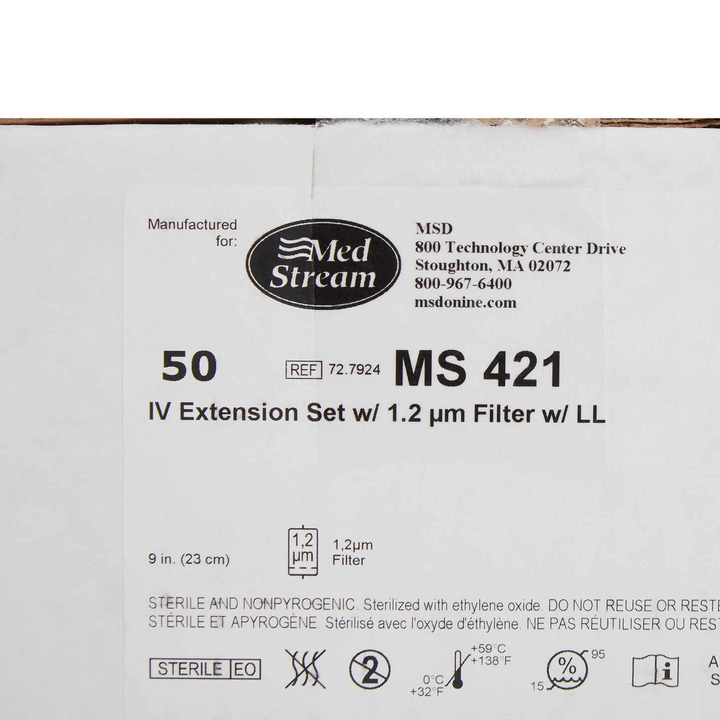 IV Extension Set McKesson Standard Bore 9 Inch Tubing 1.2 Micron Filter Sterile