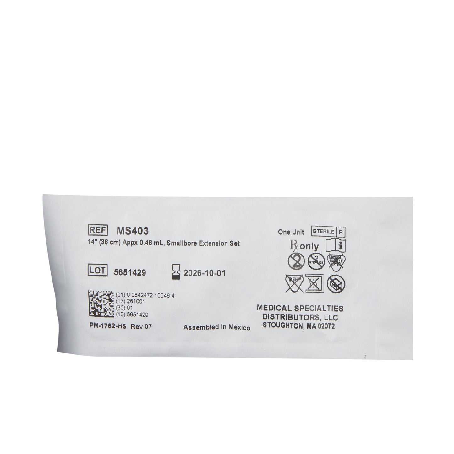 IV Extension Set McKesson Small Bore 14 Inch Tubing Without Filter Sterile