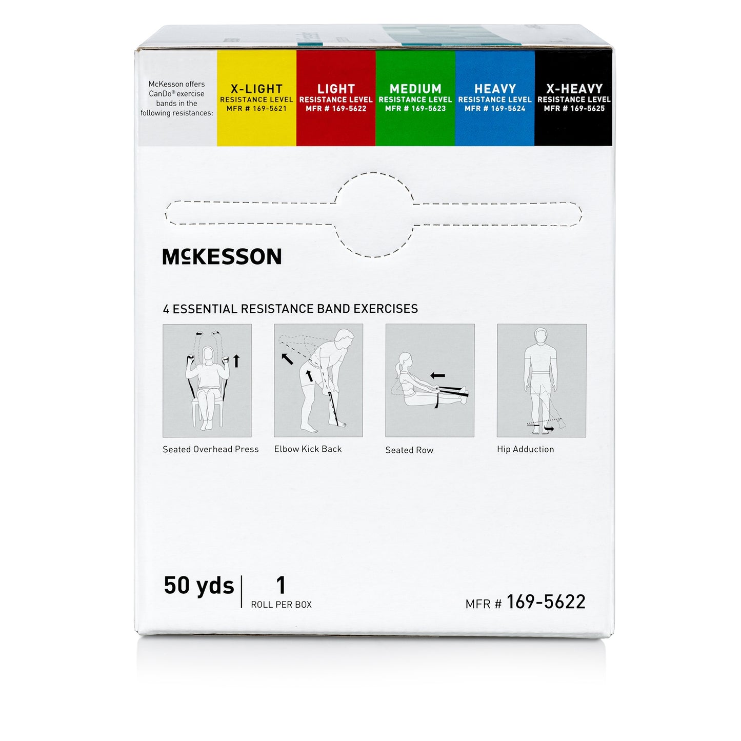 Exercise Resistance Band McKesson CanDo® Red 5 Inch X 50 Yard Light Resistance