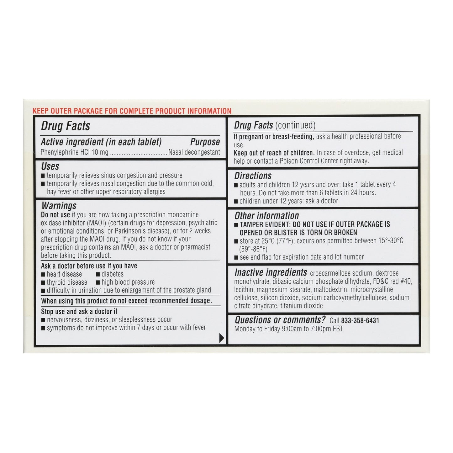 Sinus Relief Foster & Thrive™ 10 mg Strength Tablet 36 per Bottle