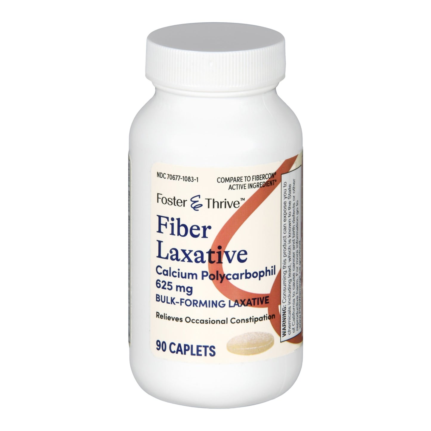 Laxative Foster & Thrive™ Unflavored Caplet 90 per Bottle 625 mg Strength Calcium Polycarbophil