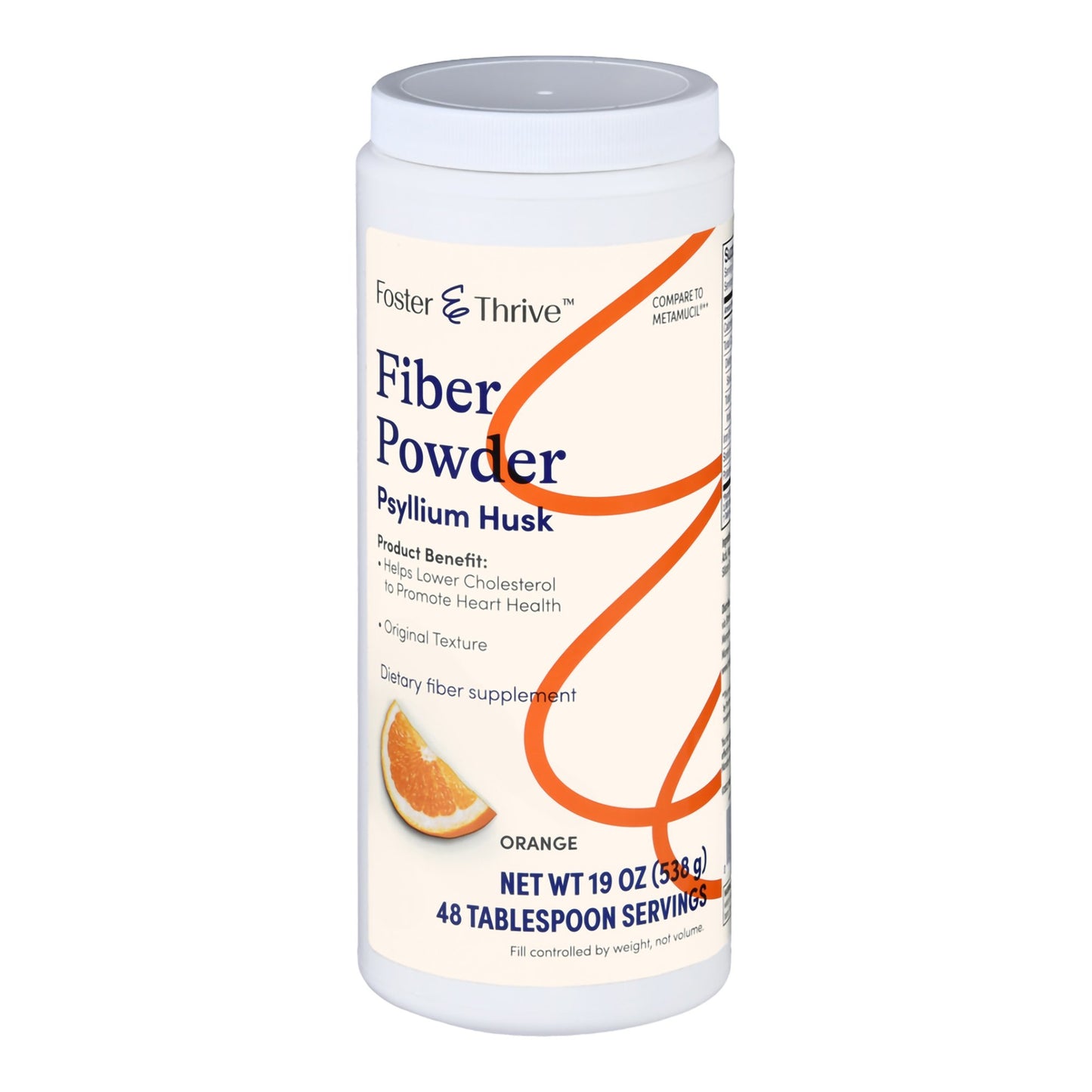 Fiber Supplement Foster & Thrive™ Orange Flavor Powder 19 oz. Psyllium Husk