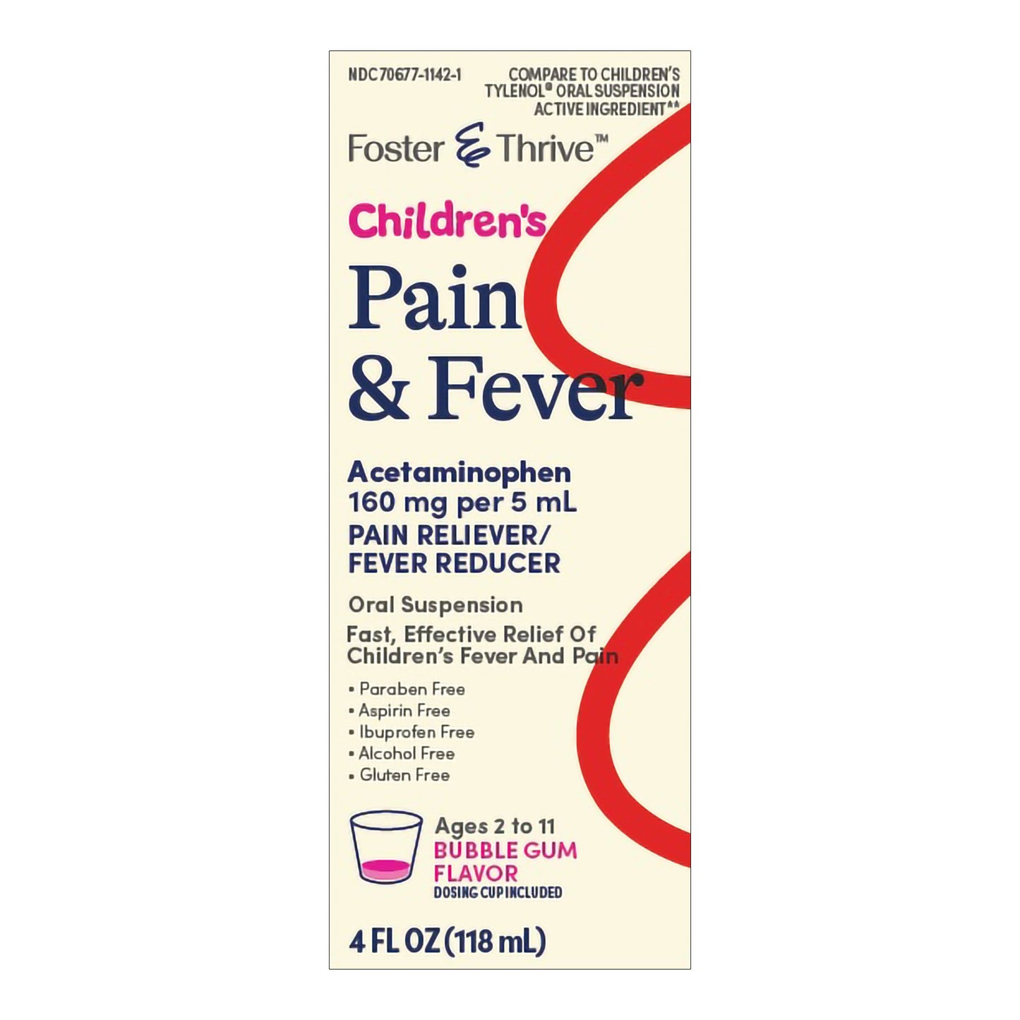 Children's Pain Relief Foster & Thrive™ 160 mg Strength Acetaminophen Suspension 4 oz.