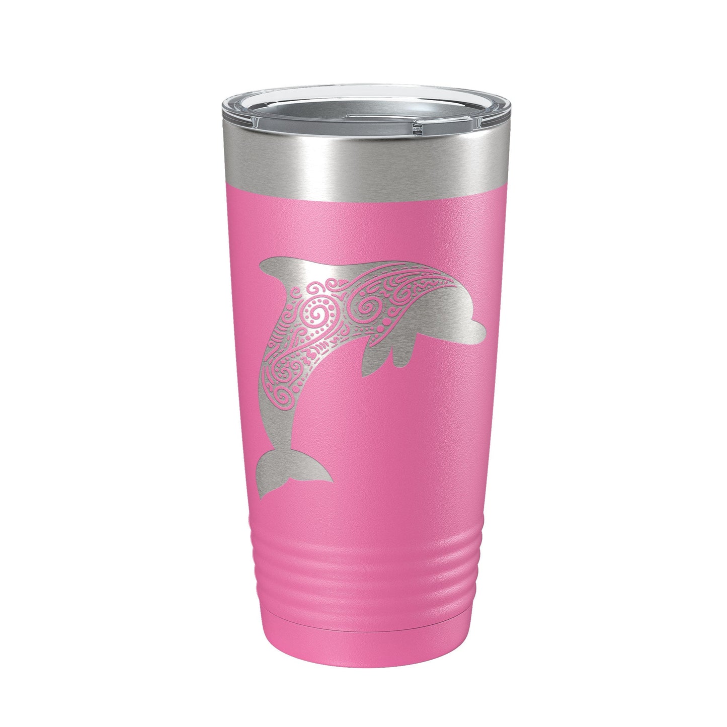 Dolphin Zentangle Tumbler Travel Mug Insulated Laser Engraved Coffee Cup Dolphin Mandala Gift Pattern Design 20 oz-11