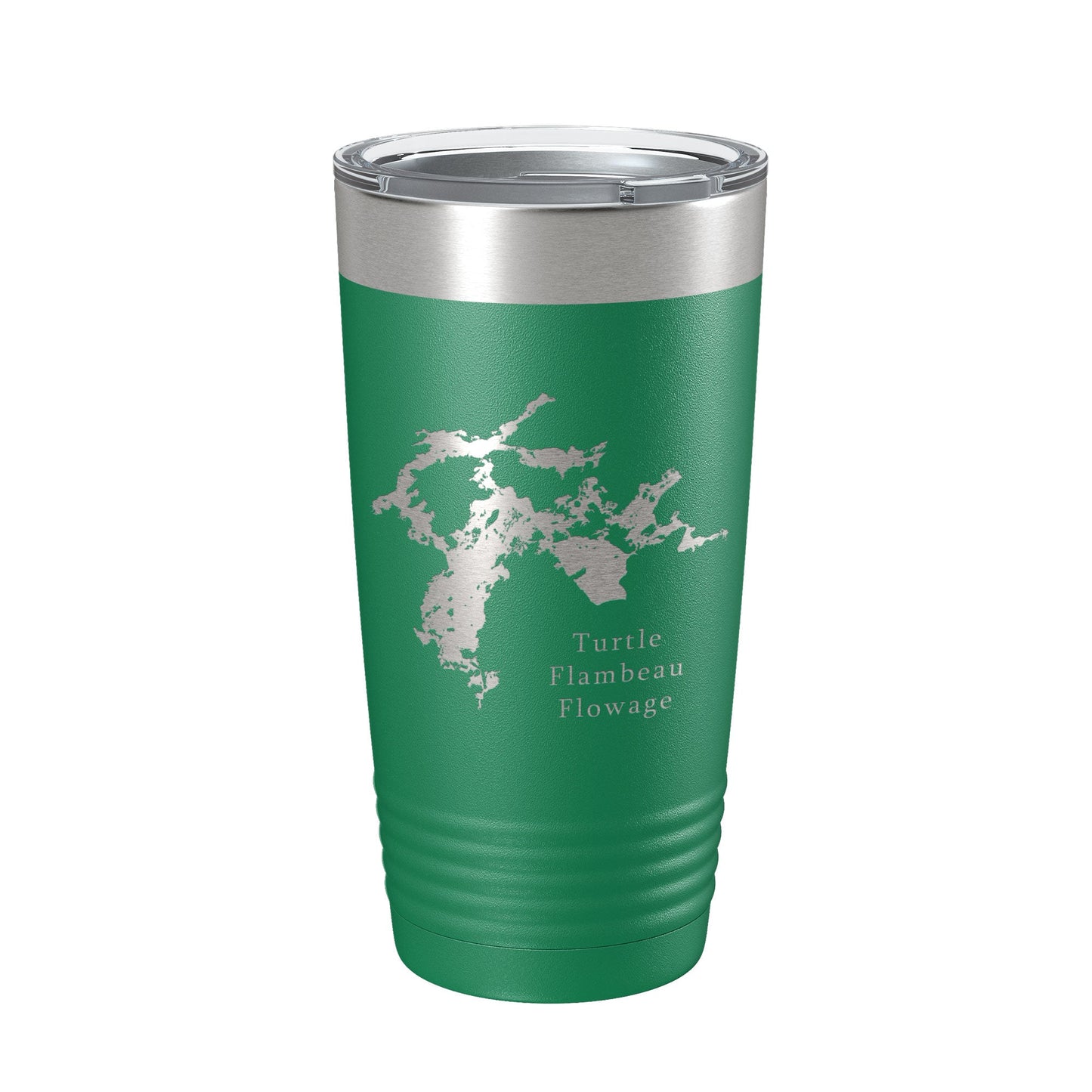 Turtle Flambeau Flowage Tumbler Lake Map Travel Mug Insulated Laser Engraved Coffee Cup Wisconsin 20 oz-9