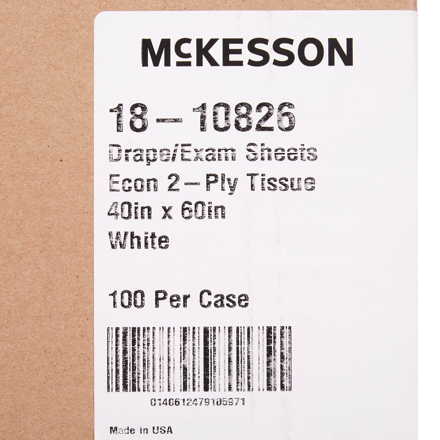General Purpose Drape McKesson Physical Exam Drape 40 W X 60 L Inch NonSterile