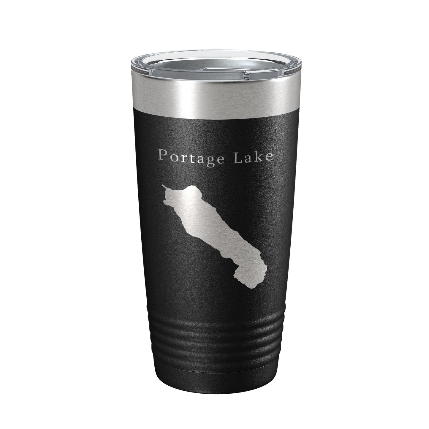 Portage Lake Map Tumbler Travel Mug Insulated Laser Engraved Coffee Cup Alaska 20 oz-0