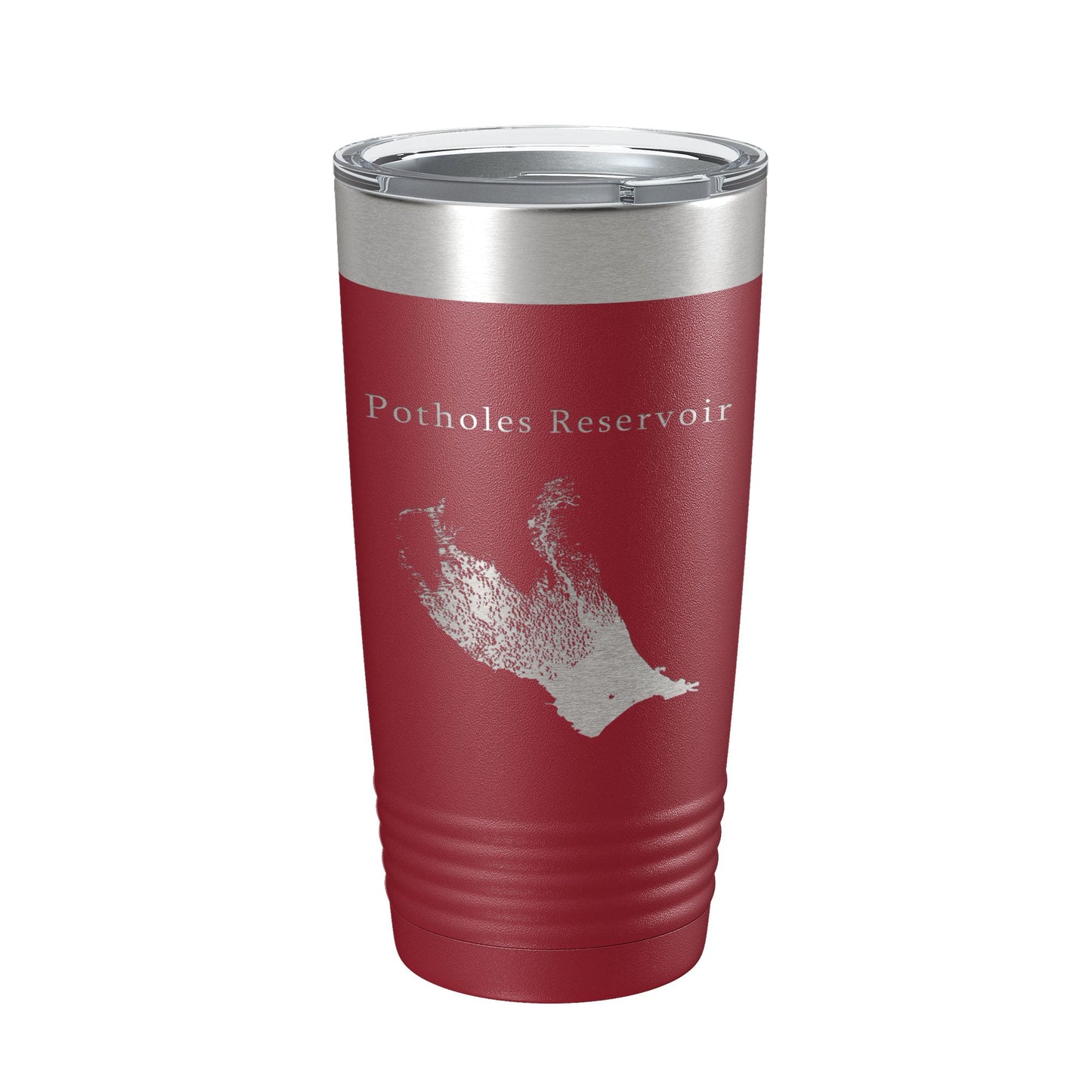 Potholes Reservoir Tumbler Lake Map Travel Mug Insulated Laser Engraved Coffee Cup Washington 20 oz-18