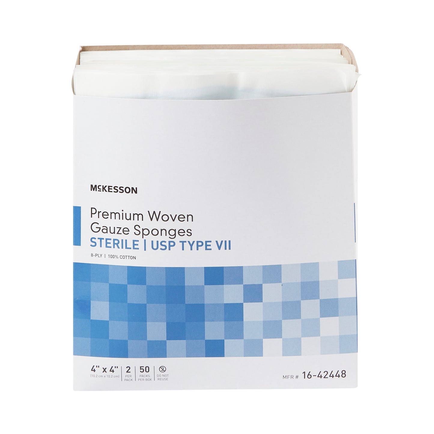 Gauze Sponge McKesson 4 X 4 Inch 8-Ply Sterile 2 per Pack