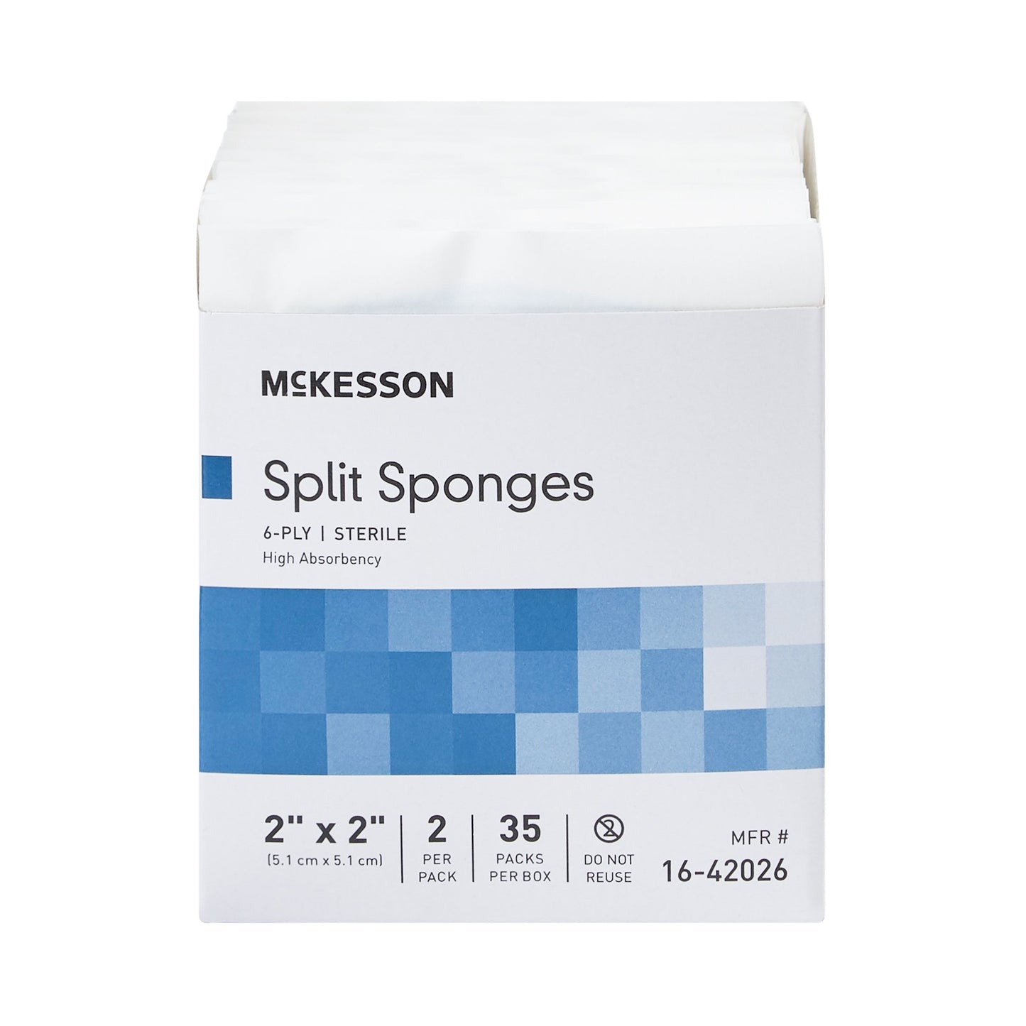 I.V. Sponge McKesson 2 X 2 Inch 6-Ply Sterile 2 per Pack