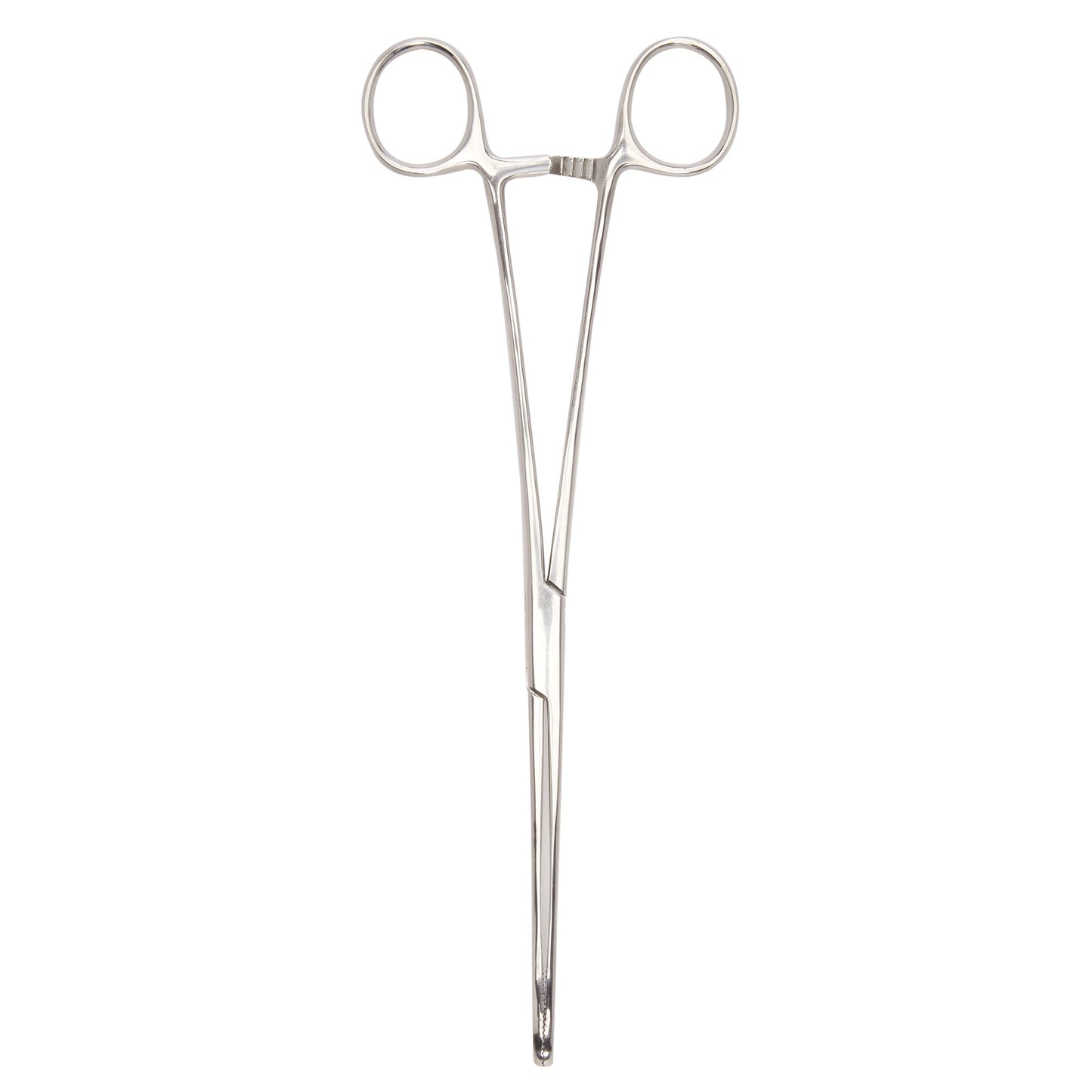 Sponge Forceps McKesson Foerster 9-1/2 Inch Length Floor / Office Grade Pakistani Stainless Steel NonSterile Locking Finger Ring Handle Straight Fenestrated Serrated Oval Tips