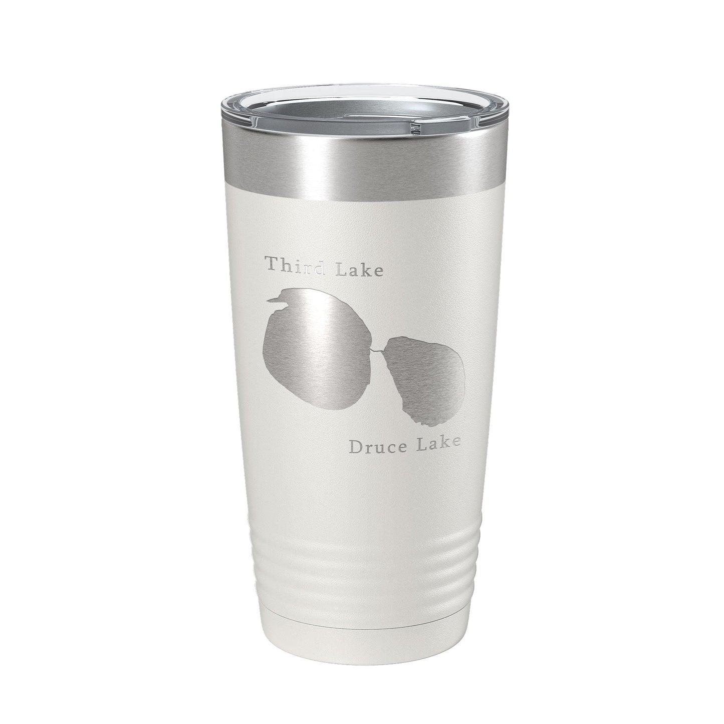 Third and Druce Lakes Map Tumbler Travel Mug Insulated Laser Engraved Coffee Cup Mill Creek Illinois 20 oz-7