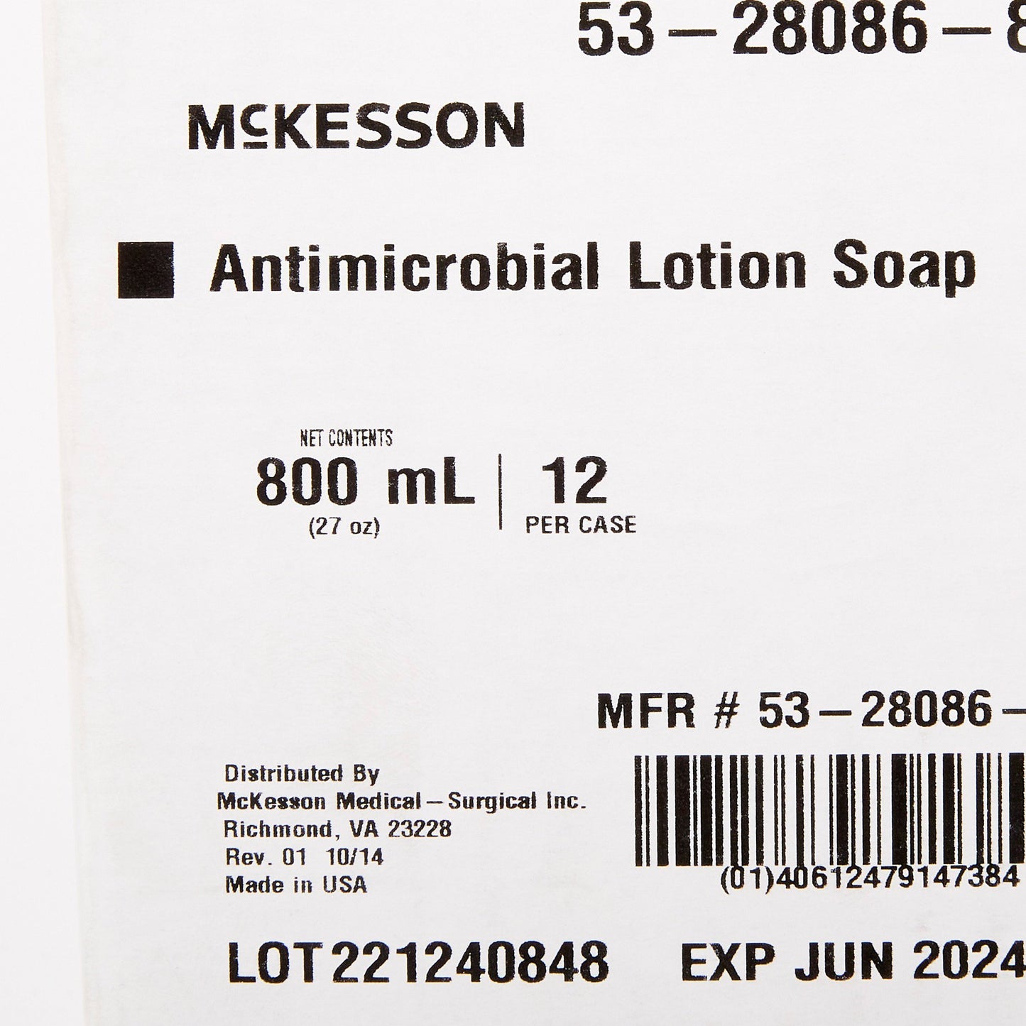 Antimicrobial Soap McKesson Lotion 800 mL Dispenser Refill Bag Herbal Scent
