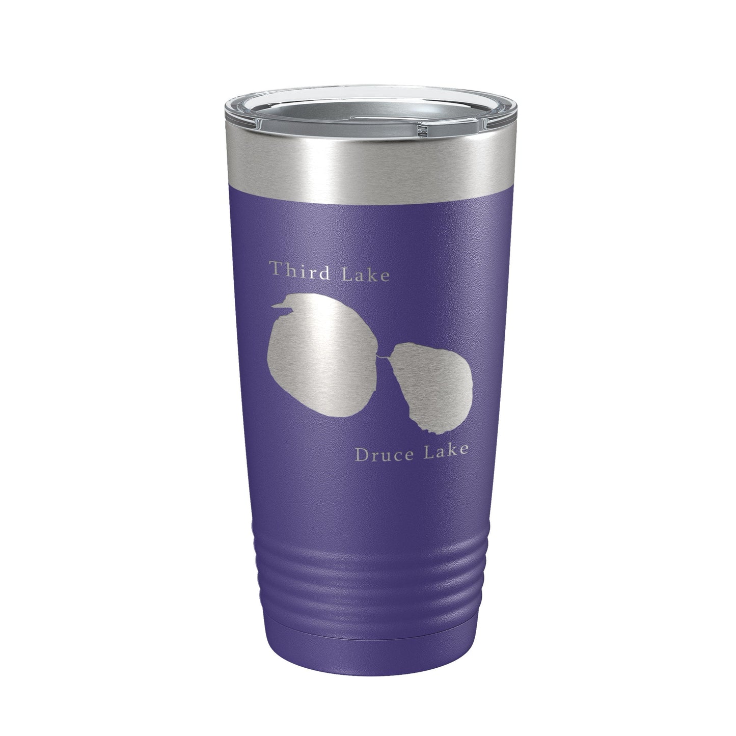 Third and Druce Lakes Map Tumbler Travel Mug Insulated Laser Engraved Coffee Cup Mill Creek Illinois 20 oz-15
