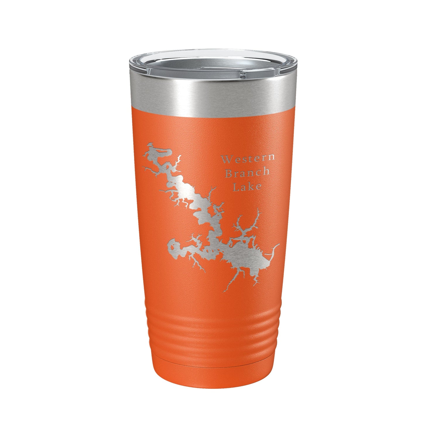 Western Branch Lake Reservoir Map Tumbler Travel Mug Insulated Laser Engraved Coffee Cup Suffolk Virginia 20 oz-17
