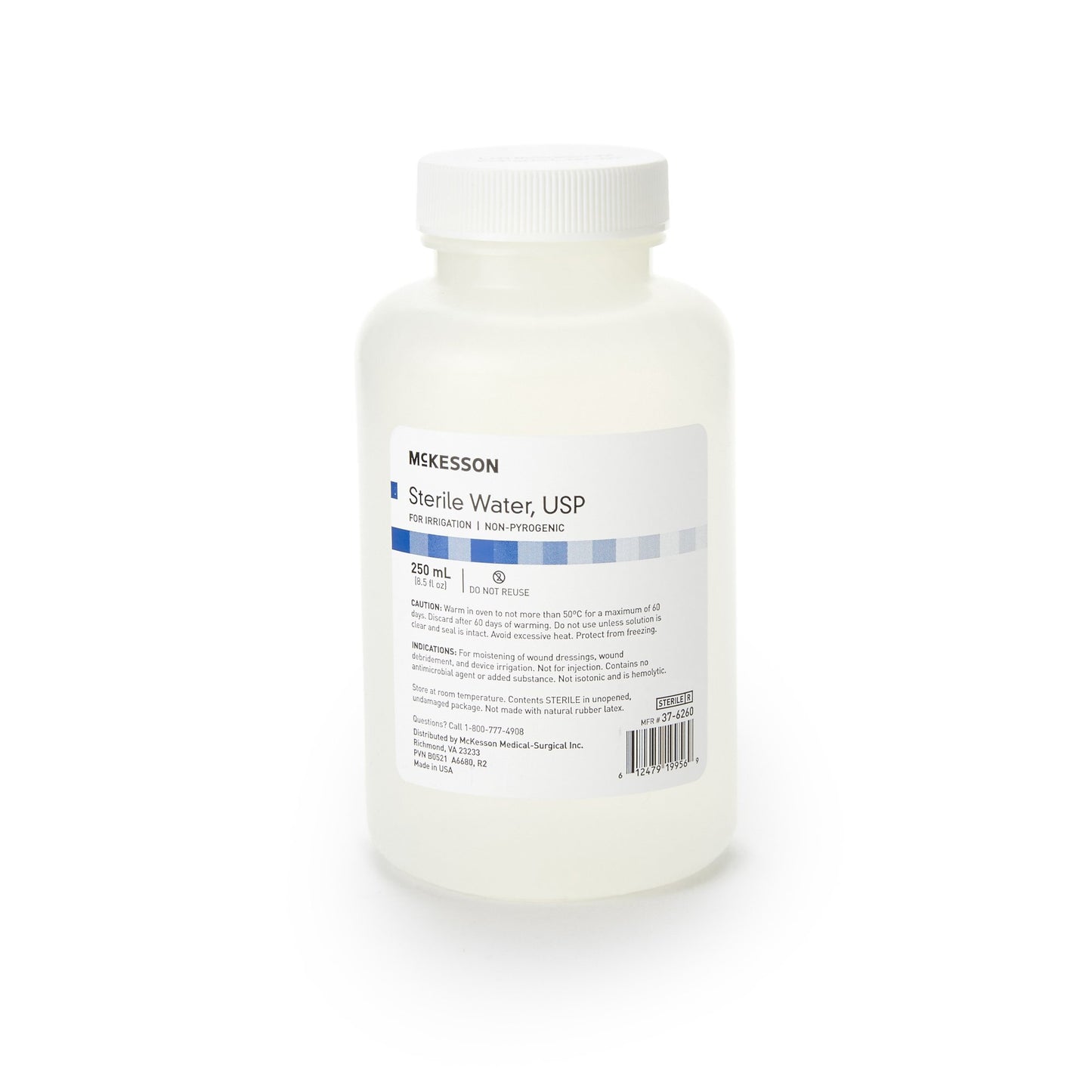 Irrigation Solution - OTC McKesson Sterile Water for Irrigation Not for Injection Bottle, Screw Top 250 mL