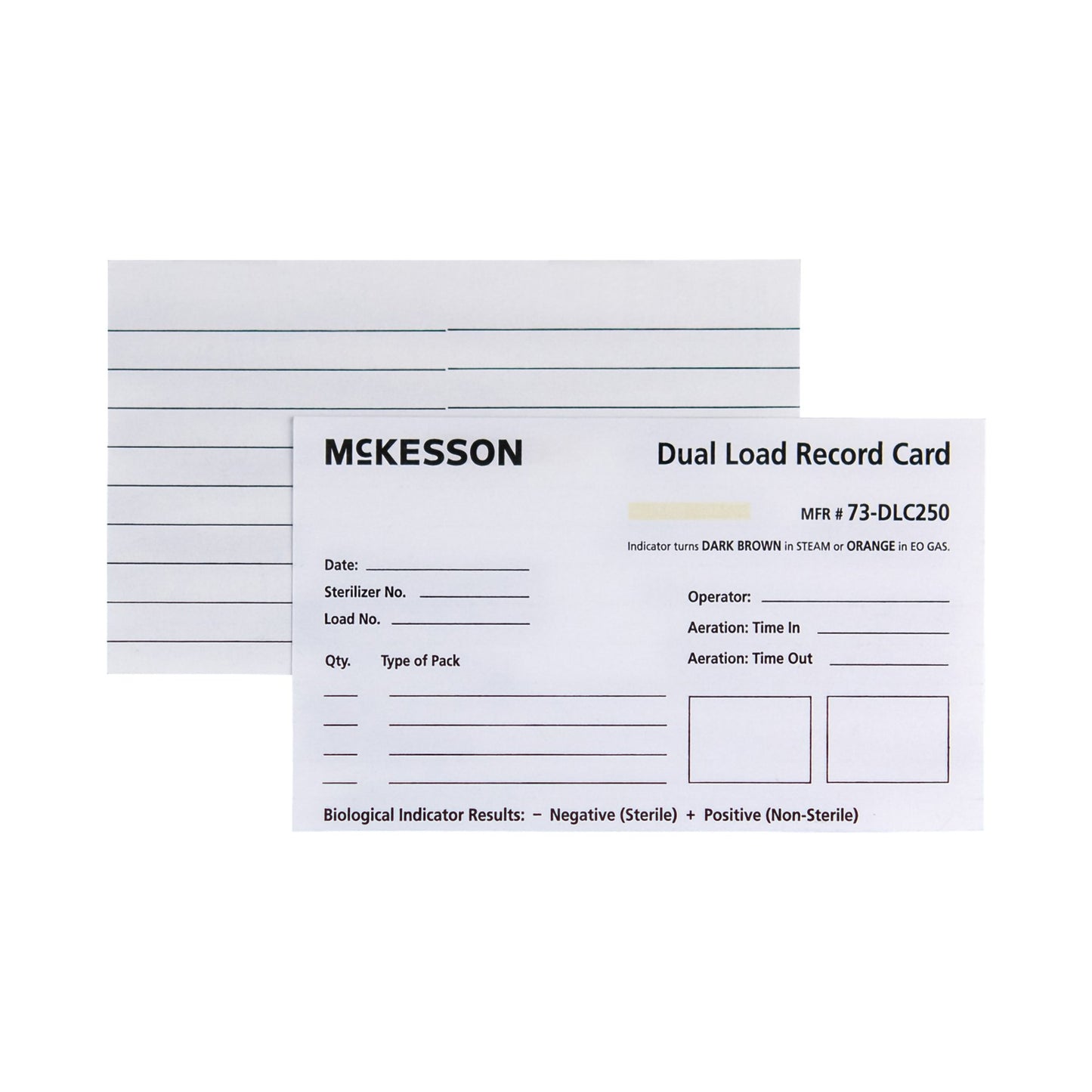 Sterilization Record Card McKesson Steam / EO Gas