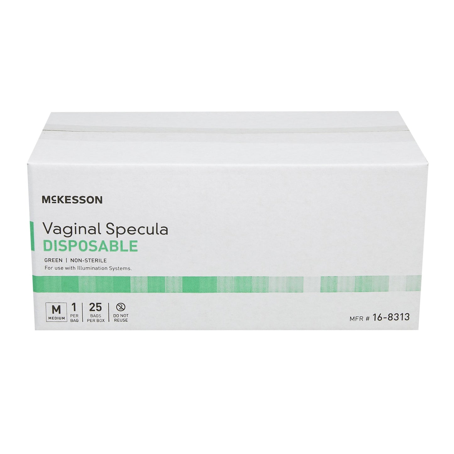 Vaginal Speculum McKesson Graves NonSterile Office Grade Acrylic Medium Double Blade Duckbill Disposable Corded Light Source Compatible