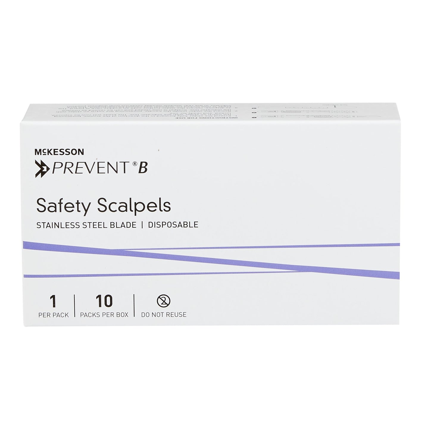 Safety Scalpel McKesson Prevent® B No. 10 Stainless Steel / Plastic Sensory Grip Handle Sterile Disposable