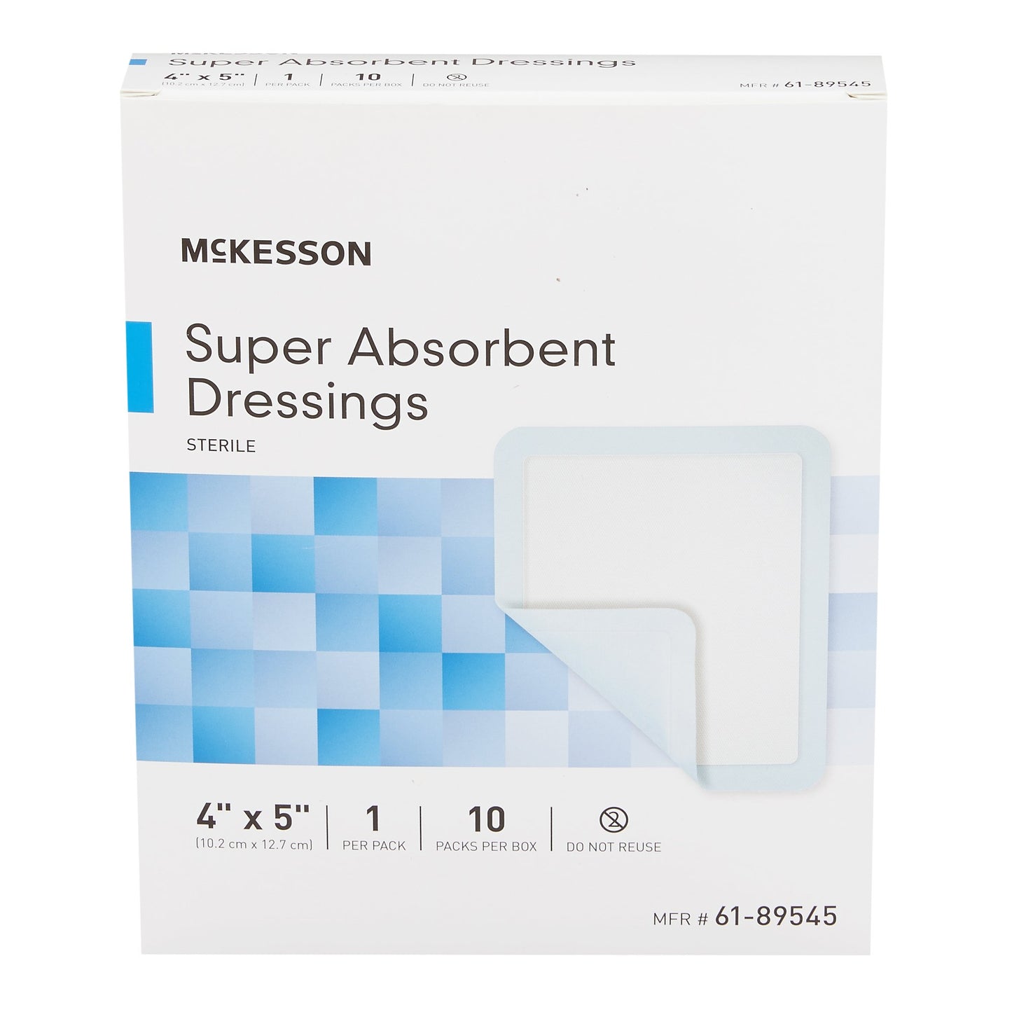 Super Absorbent Dressing McKesson 4 X 5 Inch Rectangle