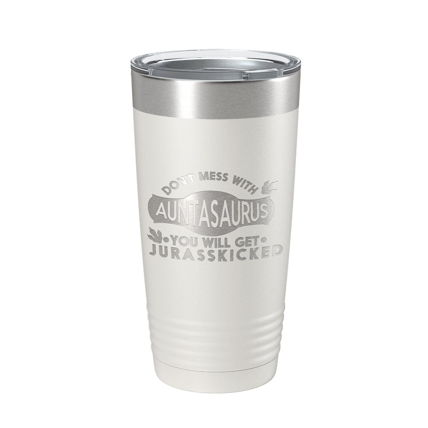 Auntasaurus Tumbler Funny Aunt Gift Travel Mug Jurassic Insulated Laser Engraved Coffee Cup Dinosaur 20 oz-1
