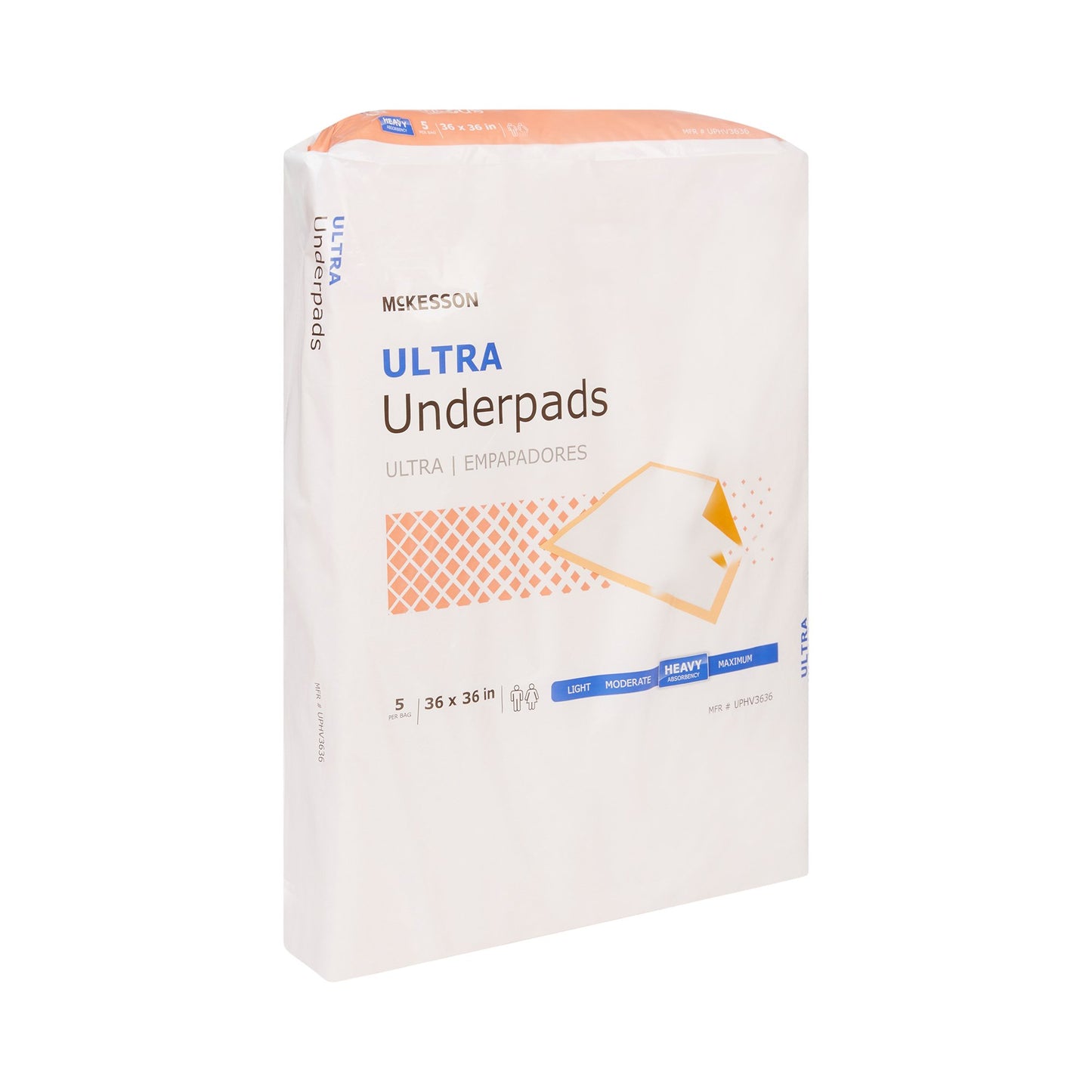 Disposable Underpad McKesson Ultra 36 X 36 Inch Fluff / Polymer Heavy Absorbency