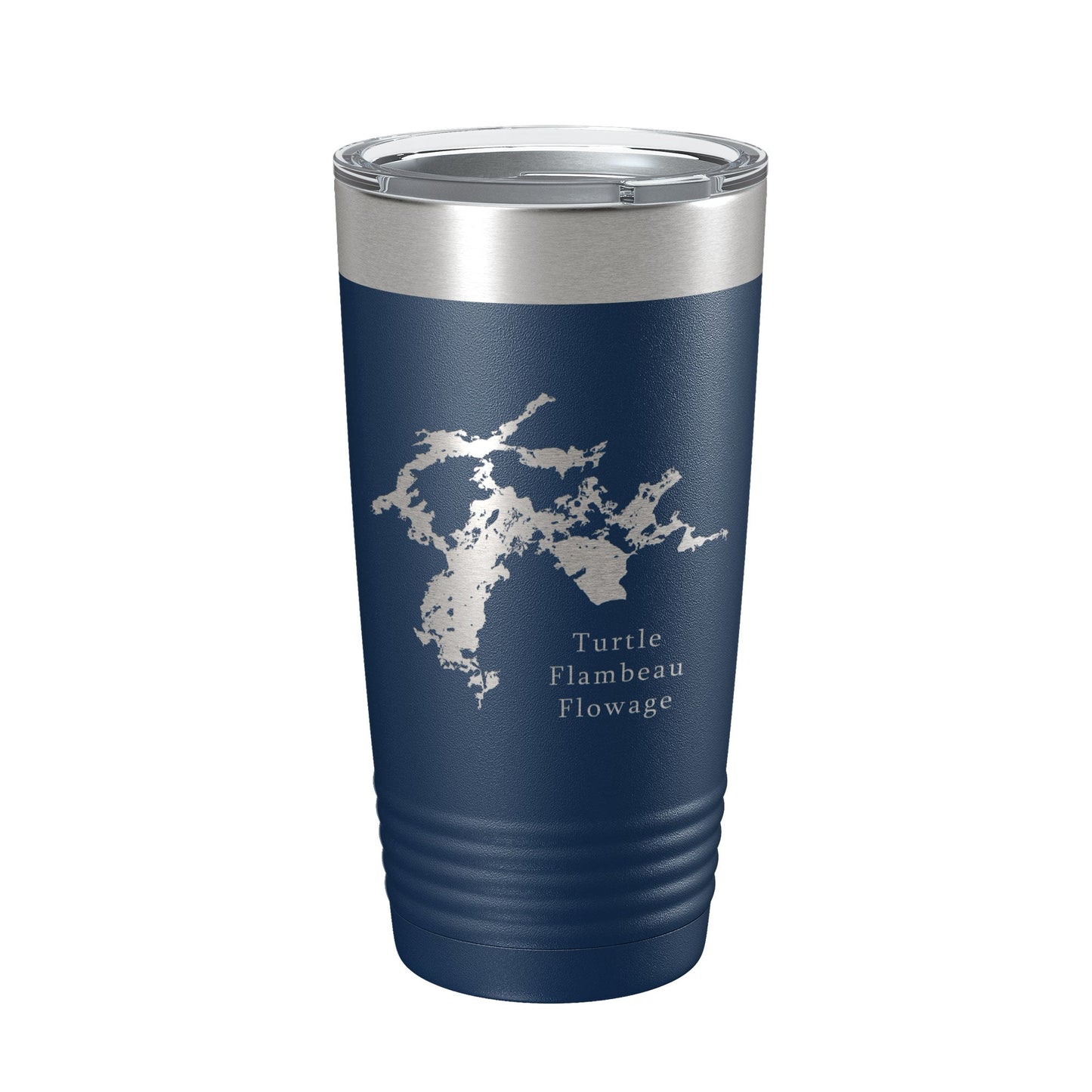 Turtle Flambeau Flowage Tumbler Lake Map Travel Mug Insulated Laser Engraved Coffee Cup Wisconsin 20 oz-8