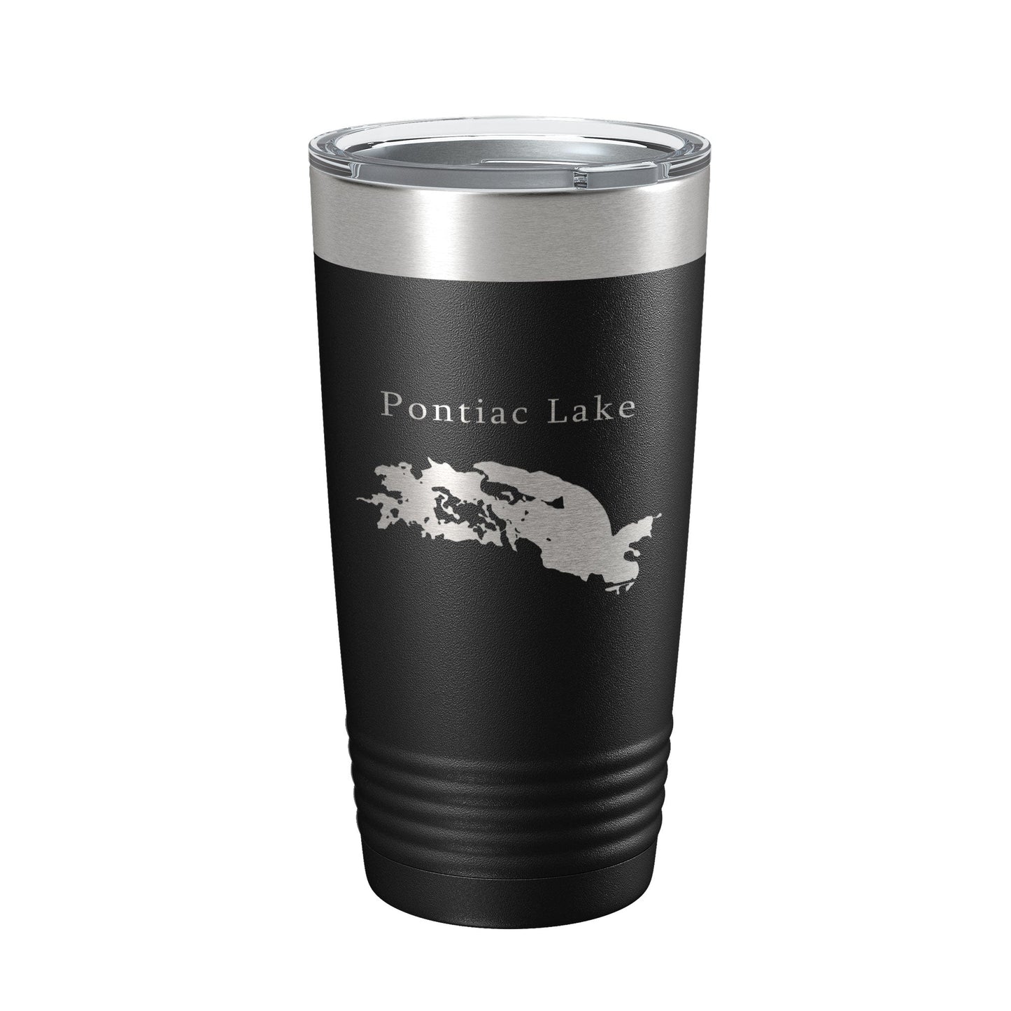 Pontiac Lake Map Tumbler Travel Mug Insulated Laser Engraved Coffee Cup Michigan 20 oz-5