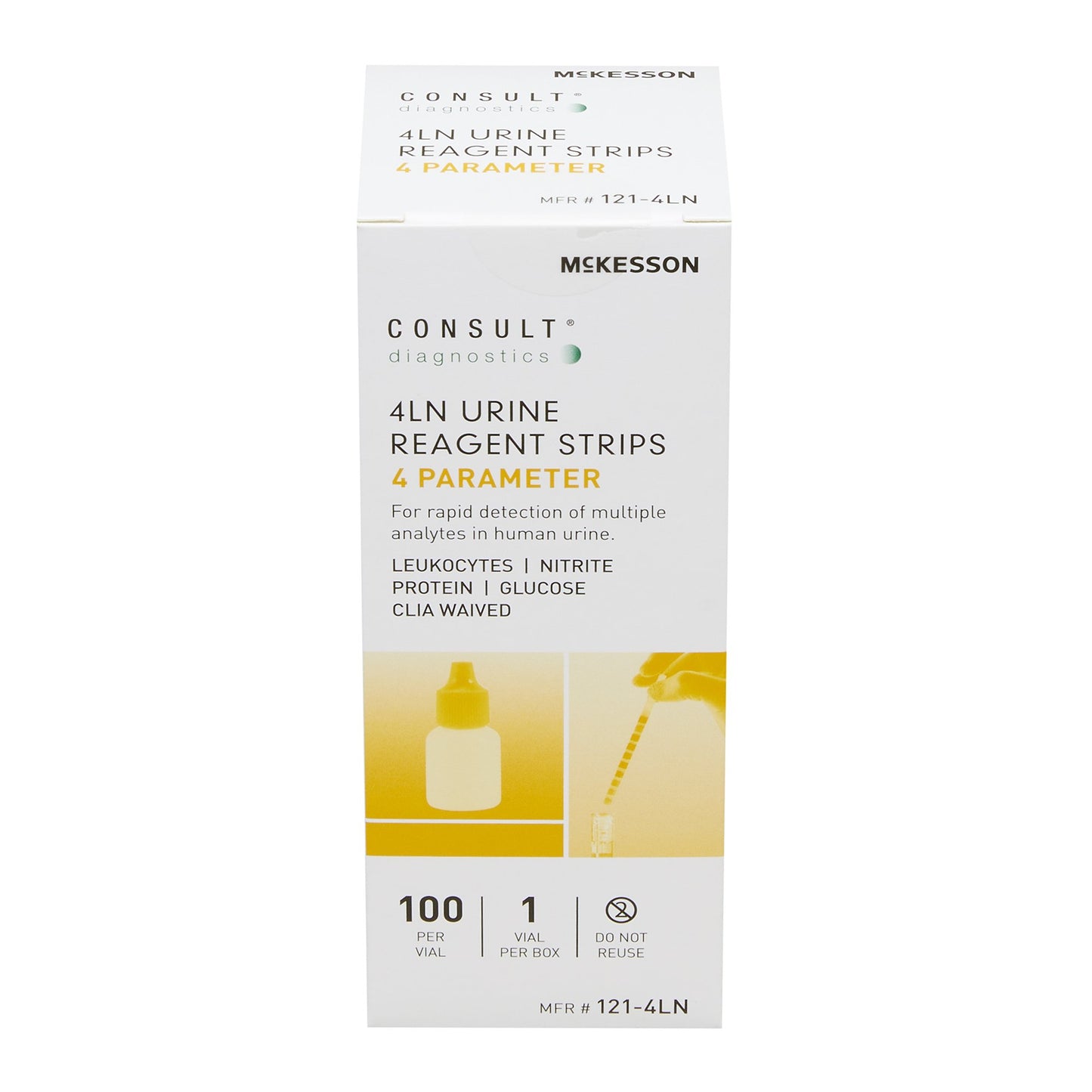 Urinalysis Reagent McKesson Consult™ Glucose, Leucocytes, Nitrite, Protein For McKesson 120 / McKesson CONSULT U120 Ultra Urine Analyzer (MFR # 121-120 or 121-U120)