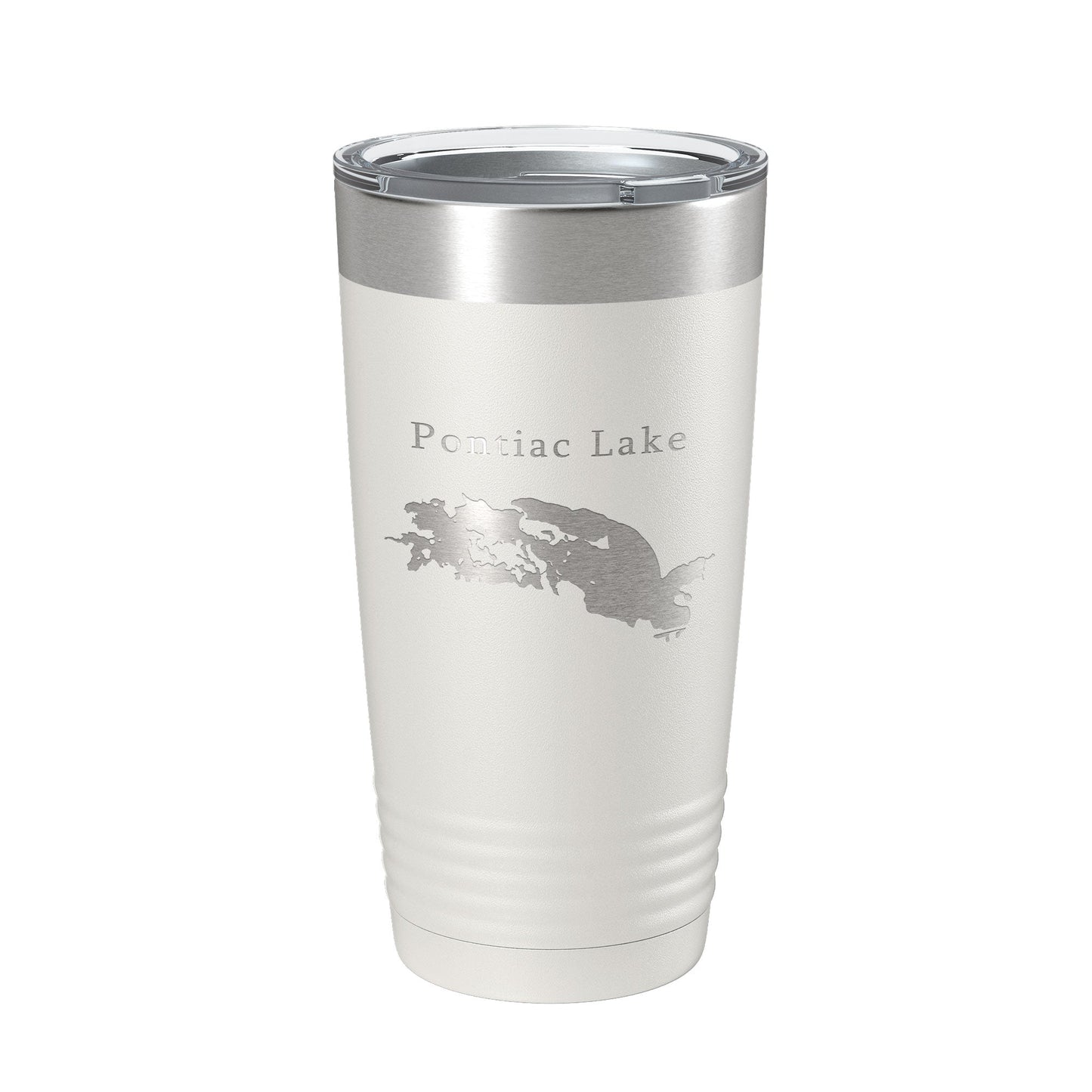Pontiac Lake Map Tumbler Travel Mug Insulated Laser Engraved Coffee Cup Michigan 20 oz-7