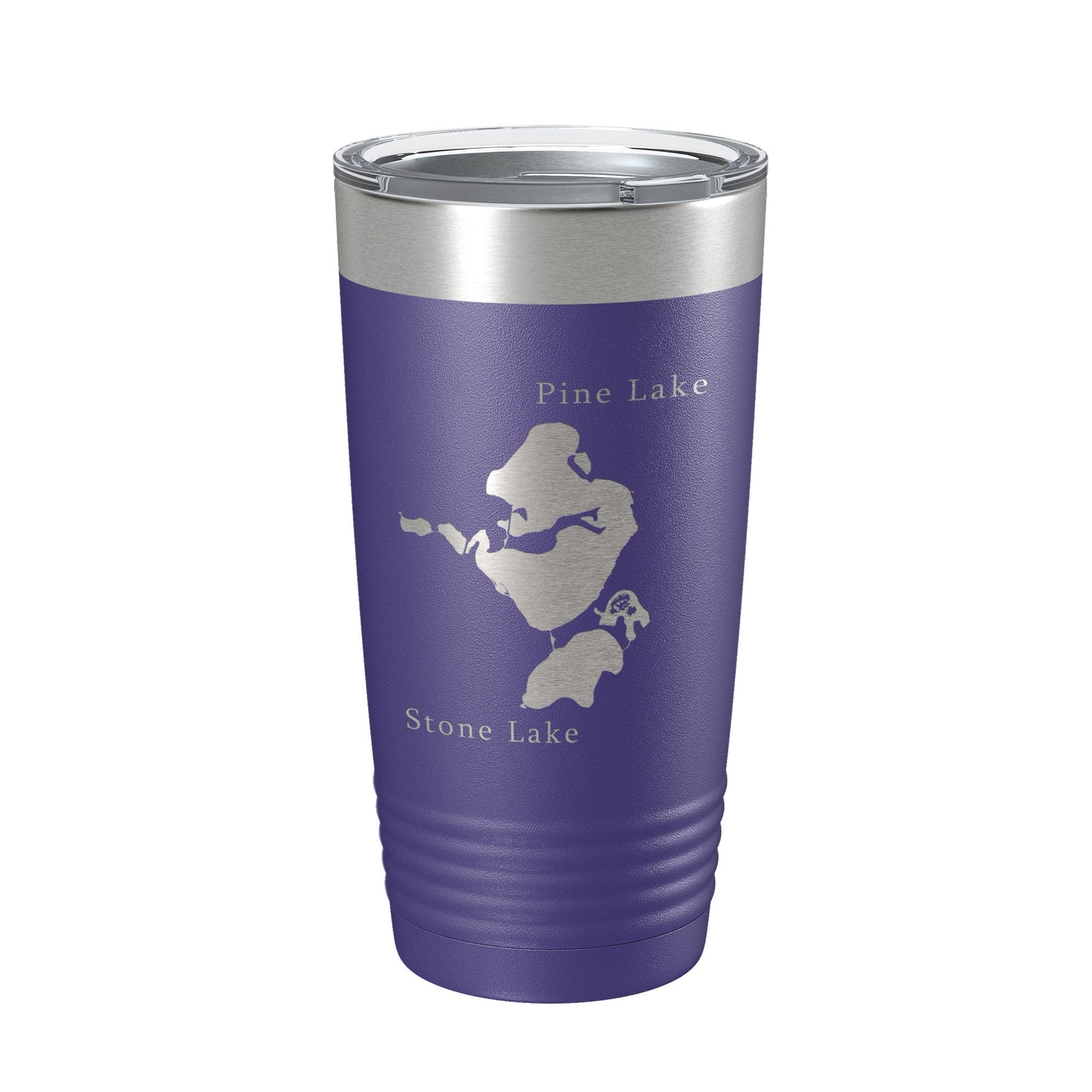 Pine Lake and Stone Lake Map Tumbler Travel Mug Insulated Laser Engraved Coffee Cup Indiana 20 oz-15