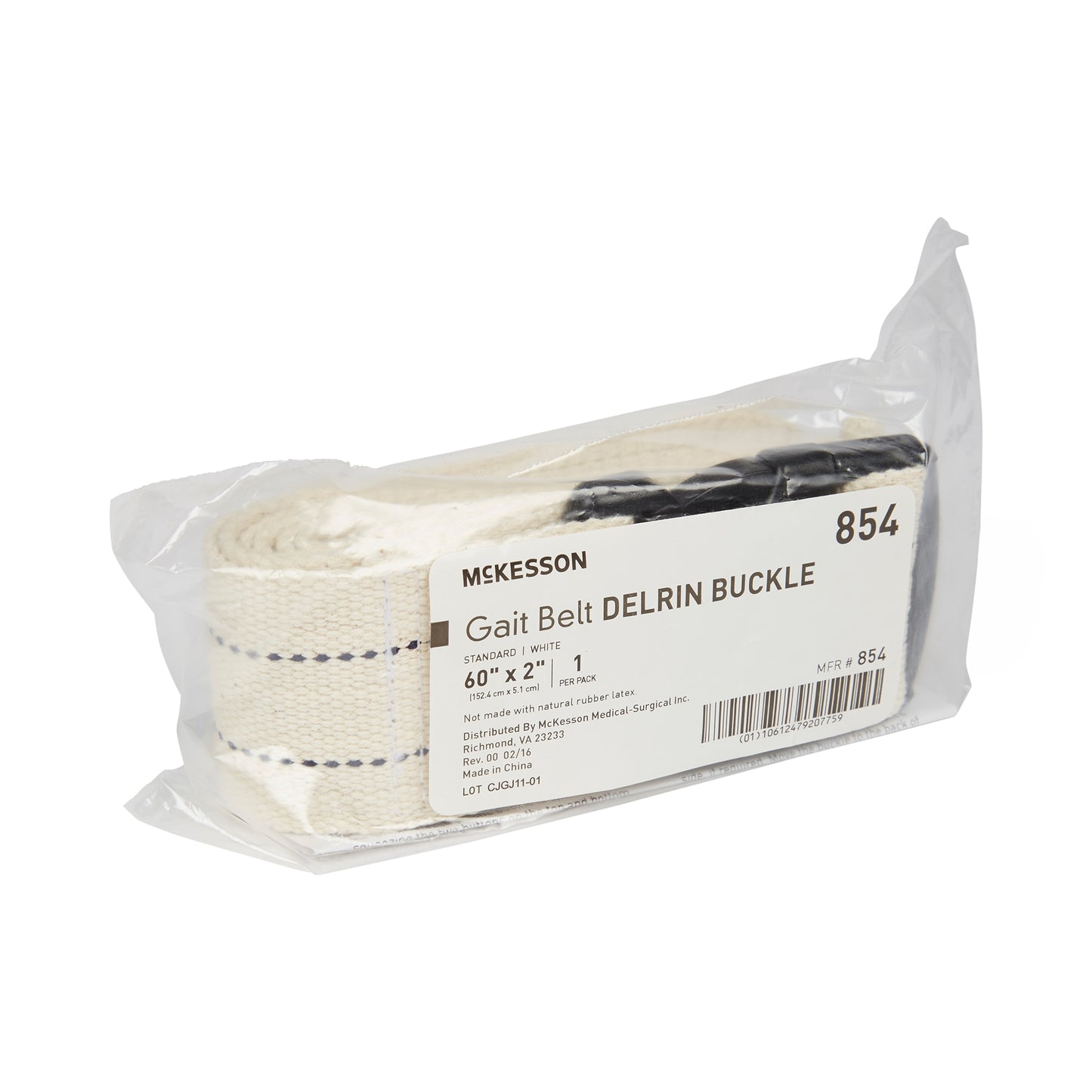 Gait Belt McKesson 60 Inch Length White Polyester