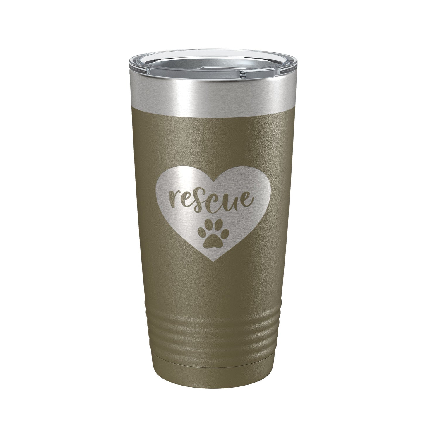 Rescue Dog Tumbler Love Heart Travel Mug Gift Insulated Laser Engraved Coffee Cup 20 oz-21