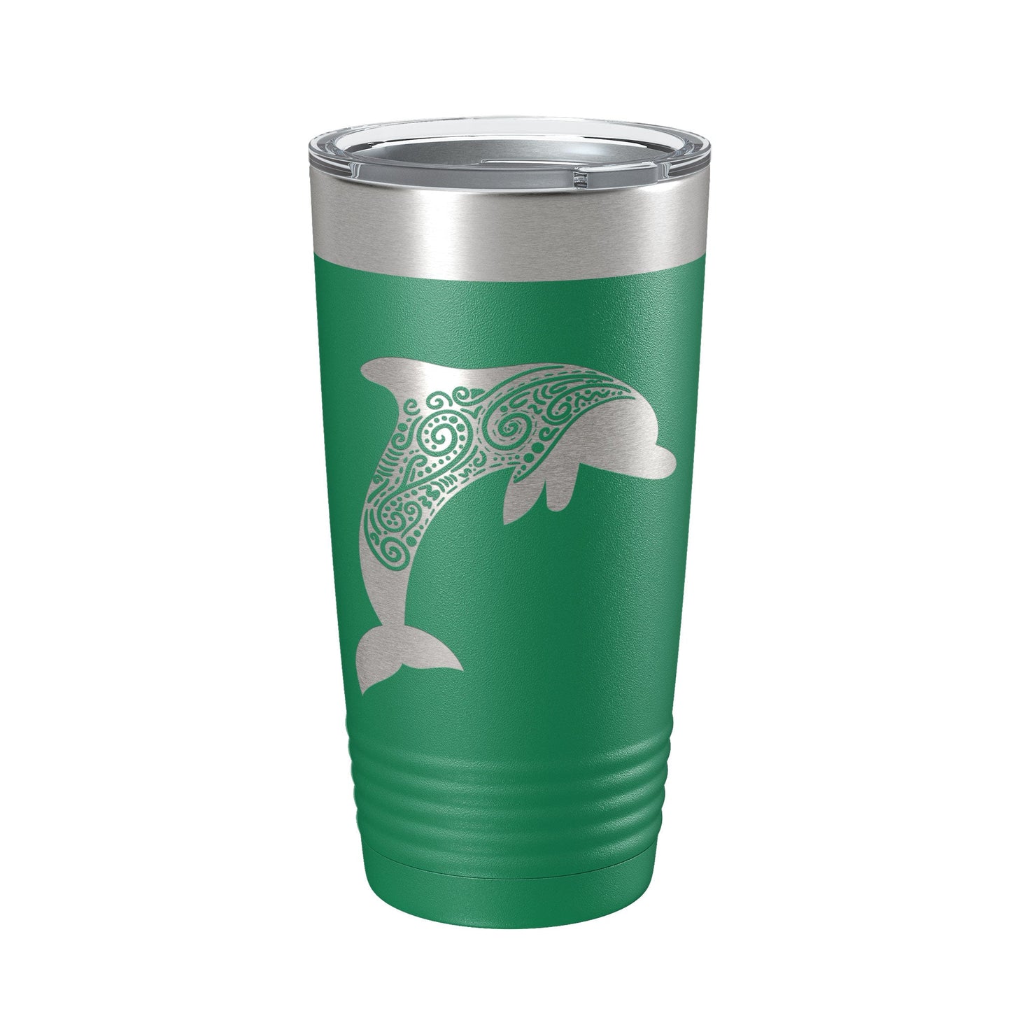 Dolphin Zentangle Tumbler Travel Mug Insulated Laser Engraved Coffee Cup Dolphin Mandala Gift Pattern Design 20 oz-9