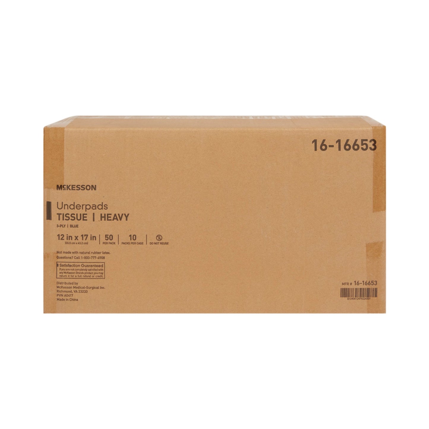 Procedure Underpad McKesson 12 W X 17 L Inch Blue NonSterile