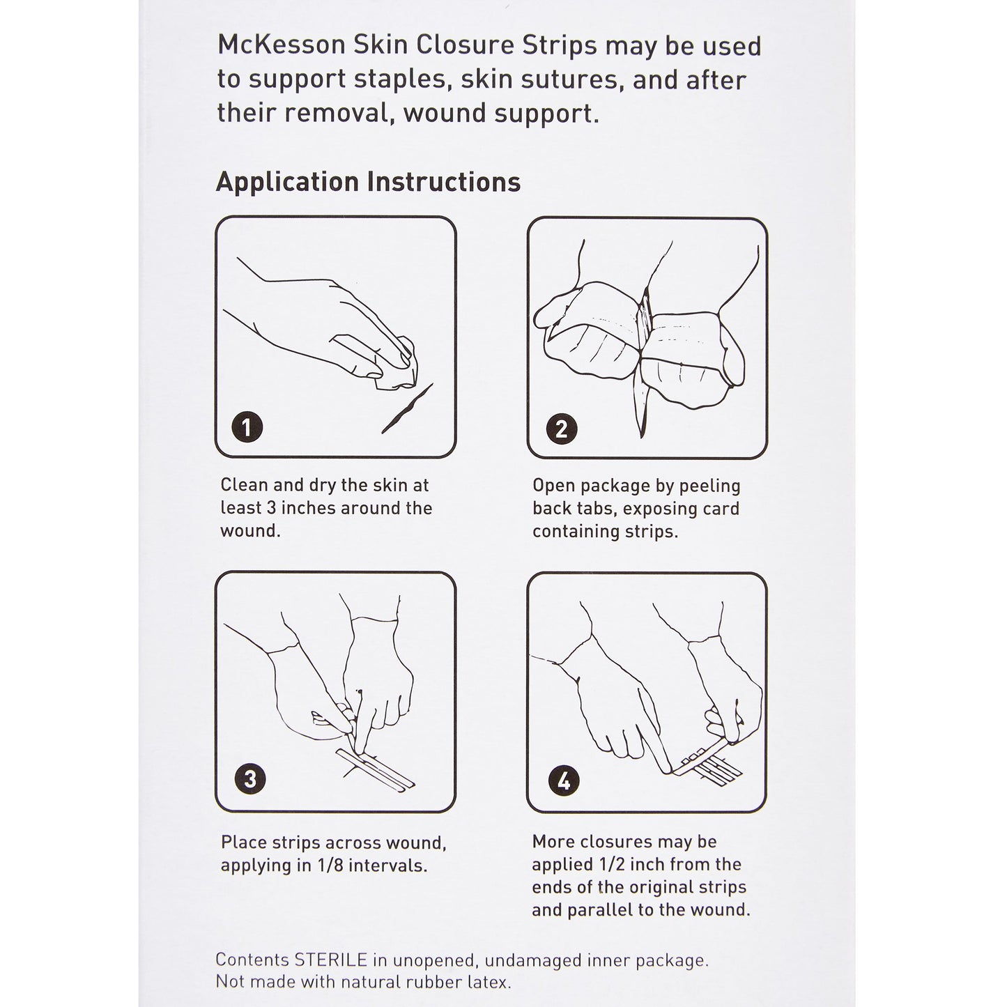 Skin Closure Strip McKesson 1/4 X 4 Inch Nonwoven Material Reinforced Strip White