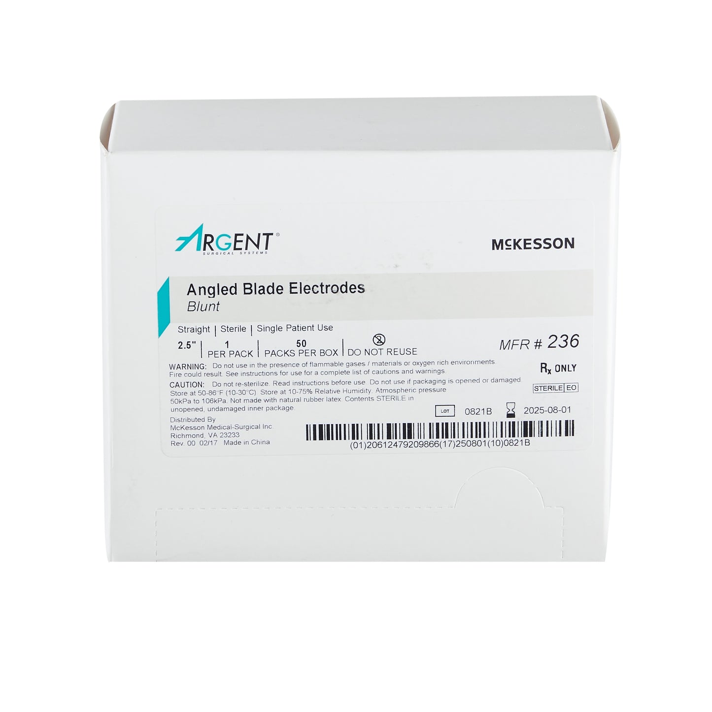 Blade Electrode McKesson Argent™ Stainless Steel Sterile Sharp Angled Blade Tip Disposable
